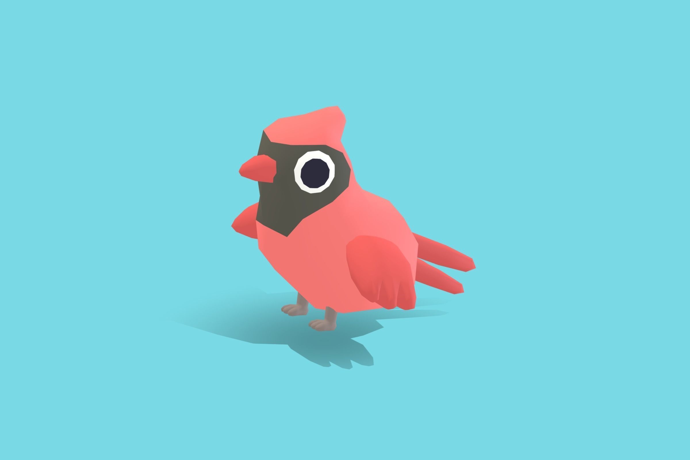 Cardinal - Quirky Series Low-poly 3D model_4