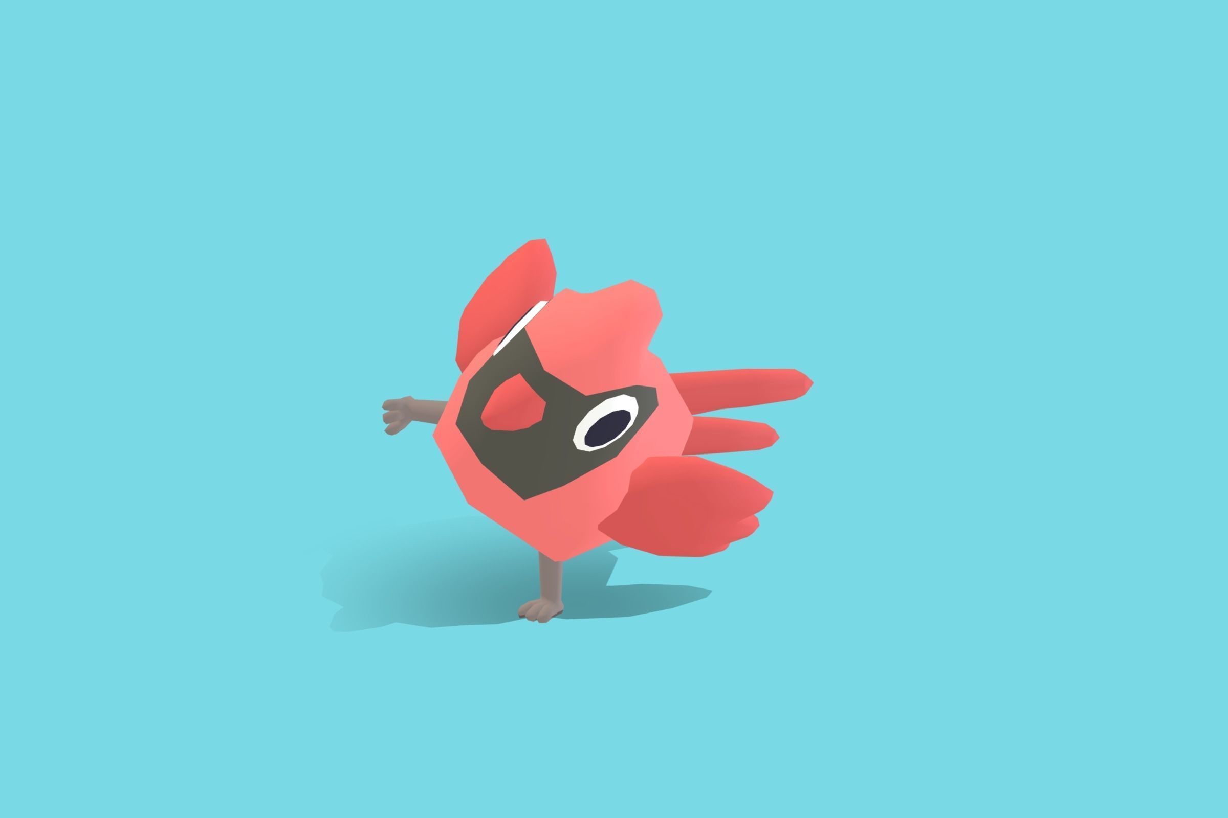 Cardinal - Quirky Series Low-poly 3D model_7