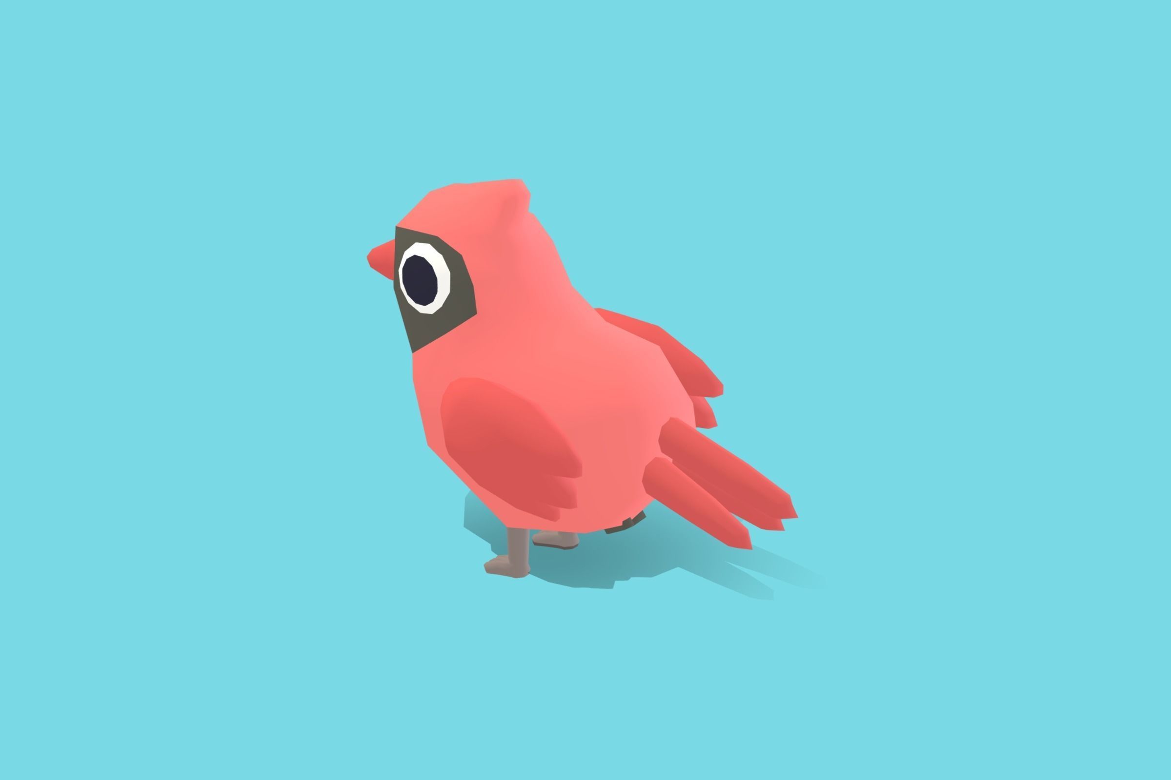 Cardinal - Quirky Series Low-poly 3D model_1