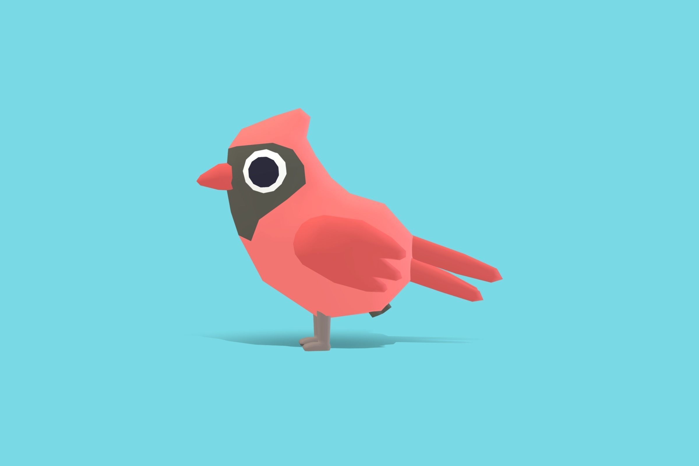 Cardinal - Quirky Series Low-poly 3D model_2