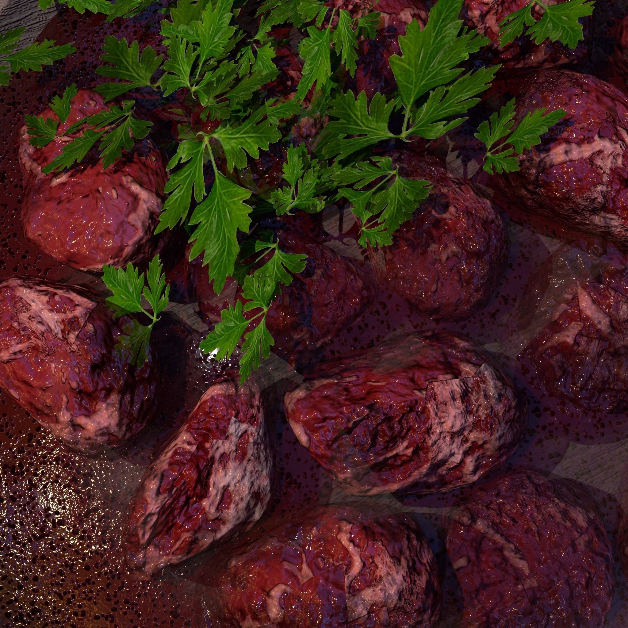 Medieval Style Beef Soup  Low-poly 3D model_28