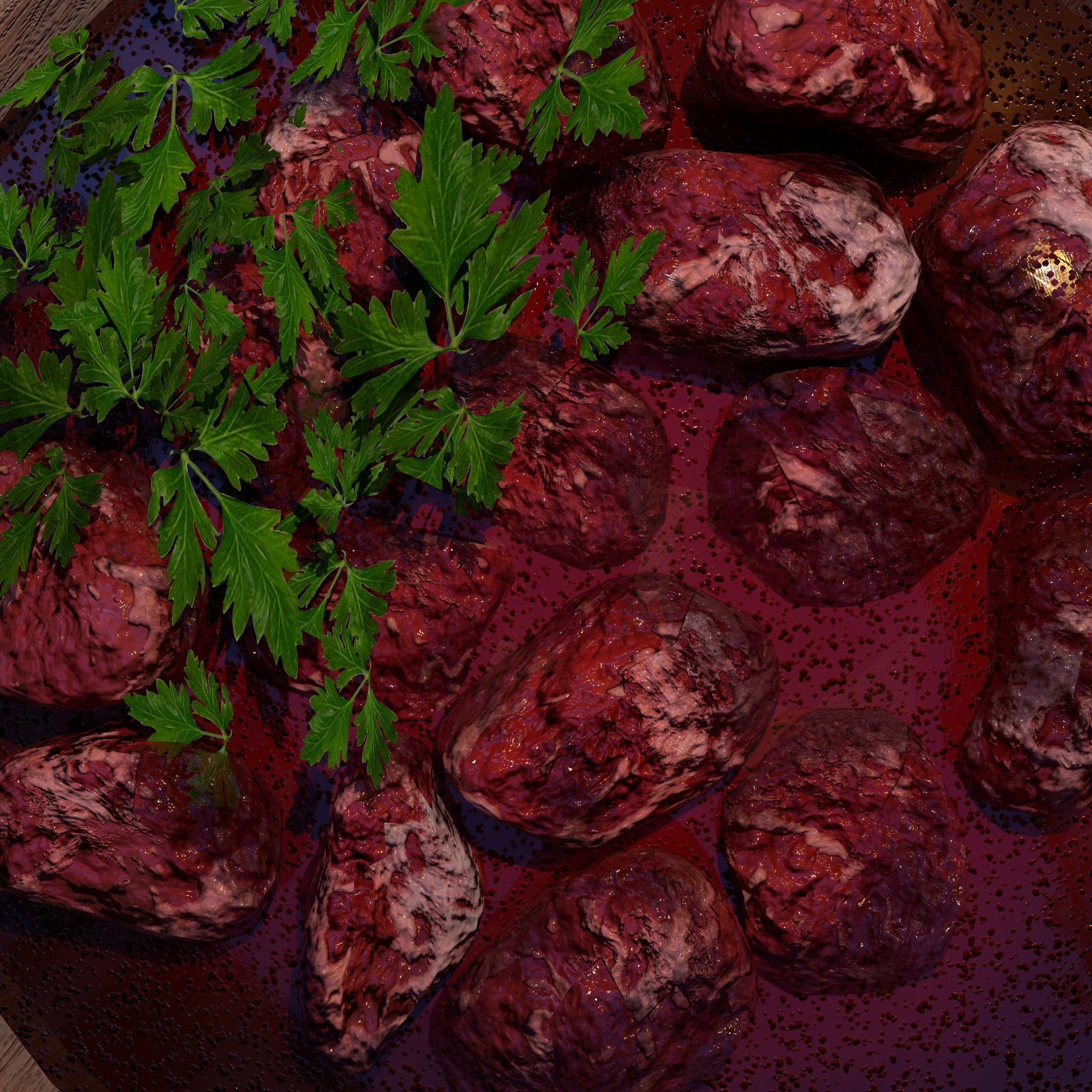 Medieval Style Beef Soup  Low-poly 3D model_9