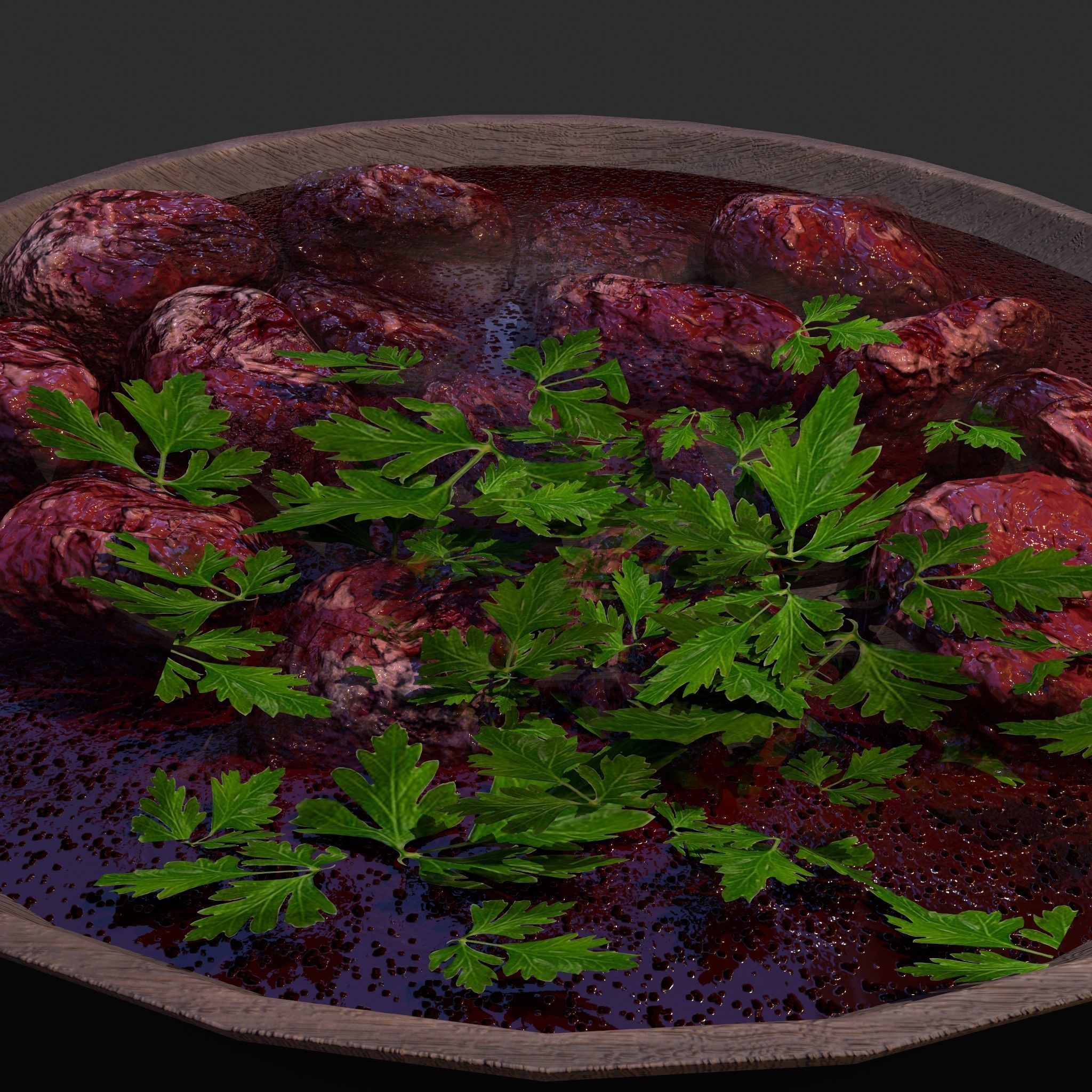Medieval Style Beef Soup  Low-poly 3D model_26
