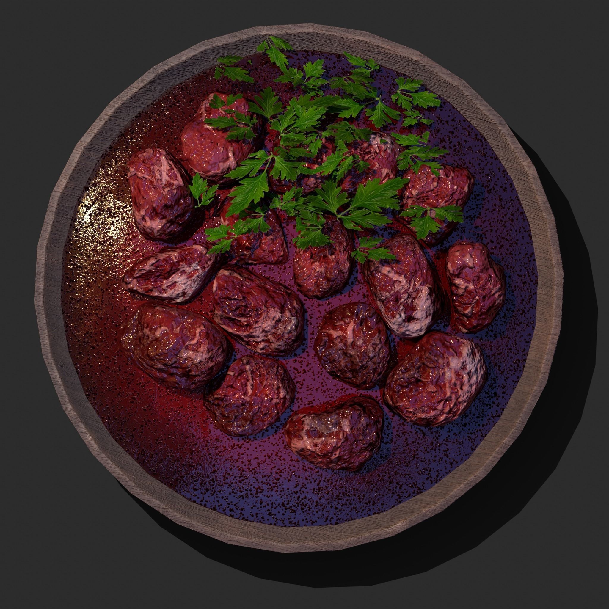 Medieval Style Beef Soup  Low-poly 3D model_30