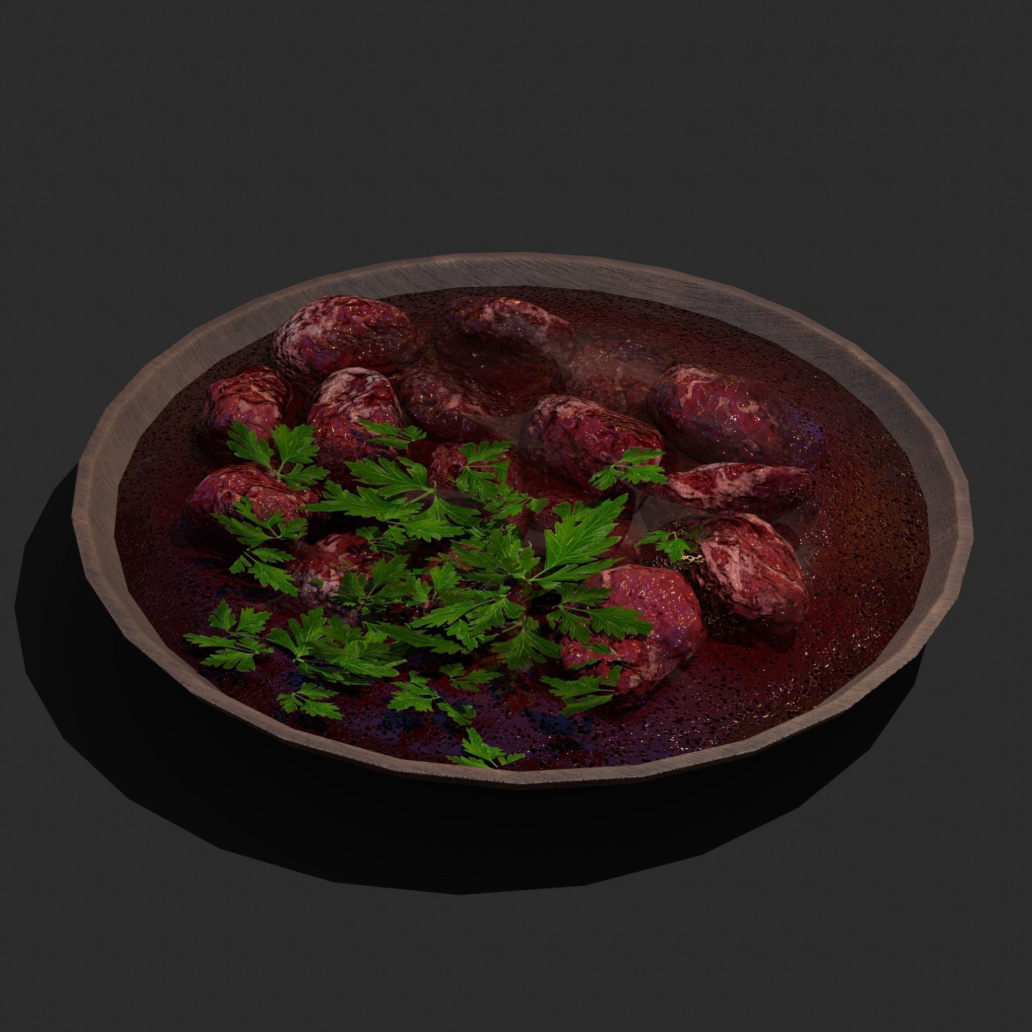 Medieval Style Beef Soup  Low-poly 3D model_20
