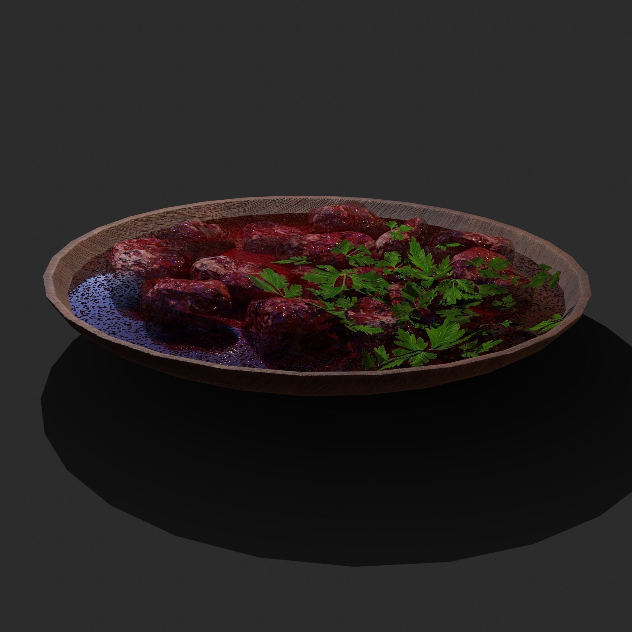 Medieval Style Beef Soup  Low-poly 3D model_5