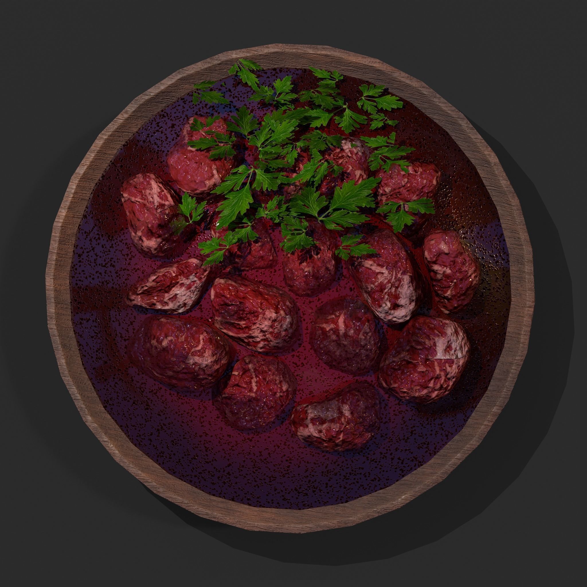 Medieval Style Beef Soup  Low-poly 3D model_6