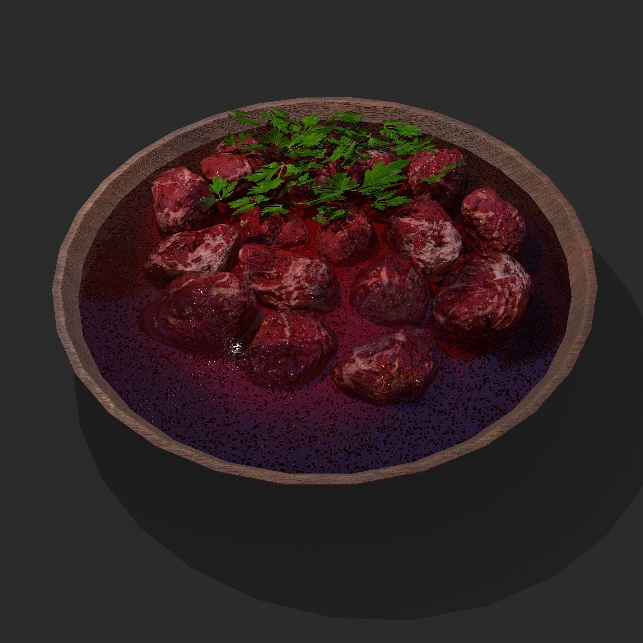 Medieval Style Beef Soup  Low-poly 3D model_4