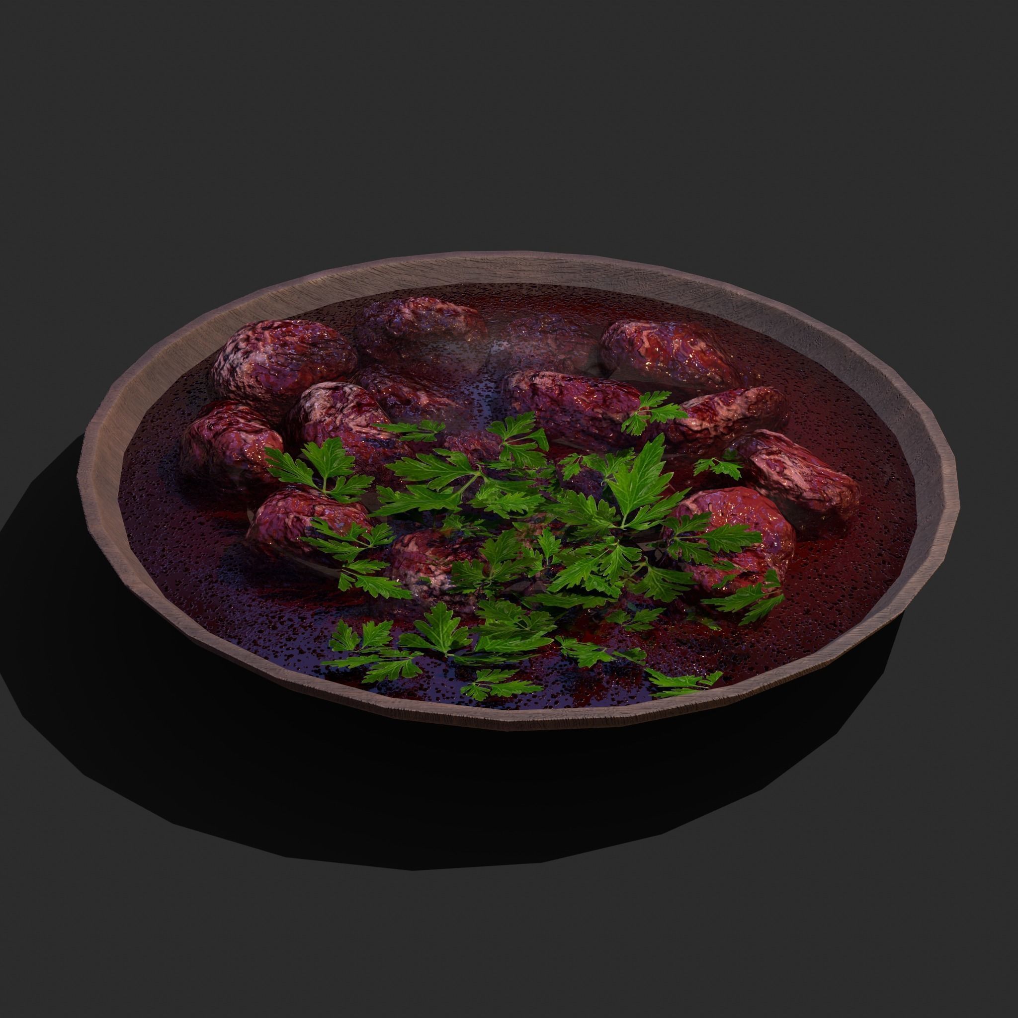 Medieval Style Beef Soup  Low-poly 3D model_25