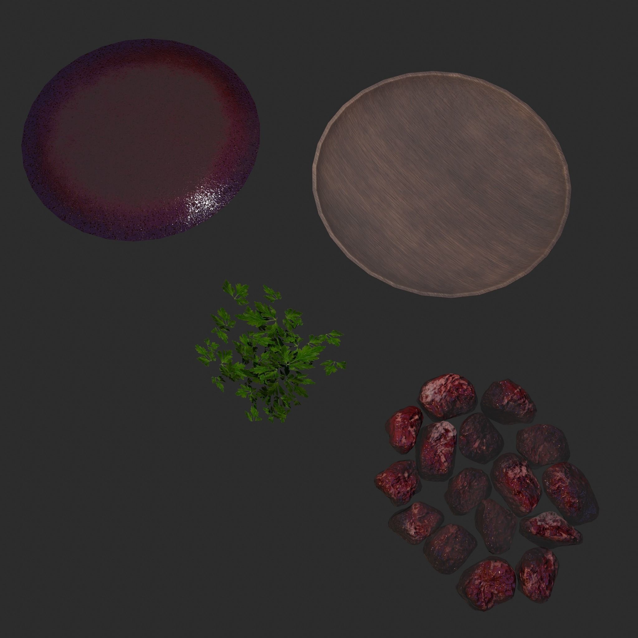 Medieval Style Beef Soup  Low-poly 3D model_48