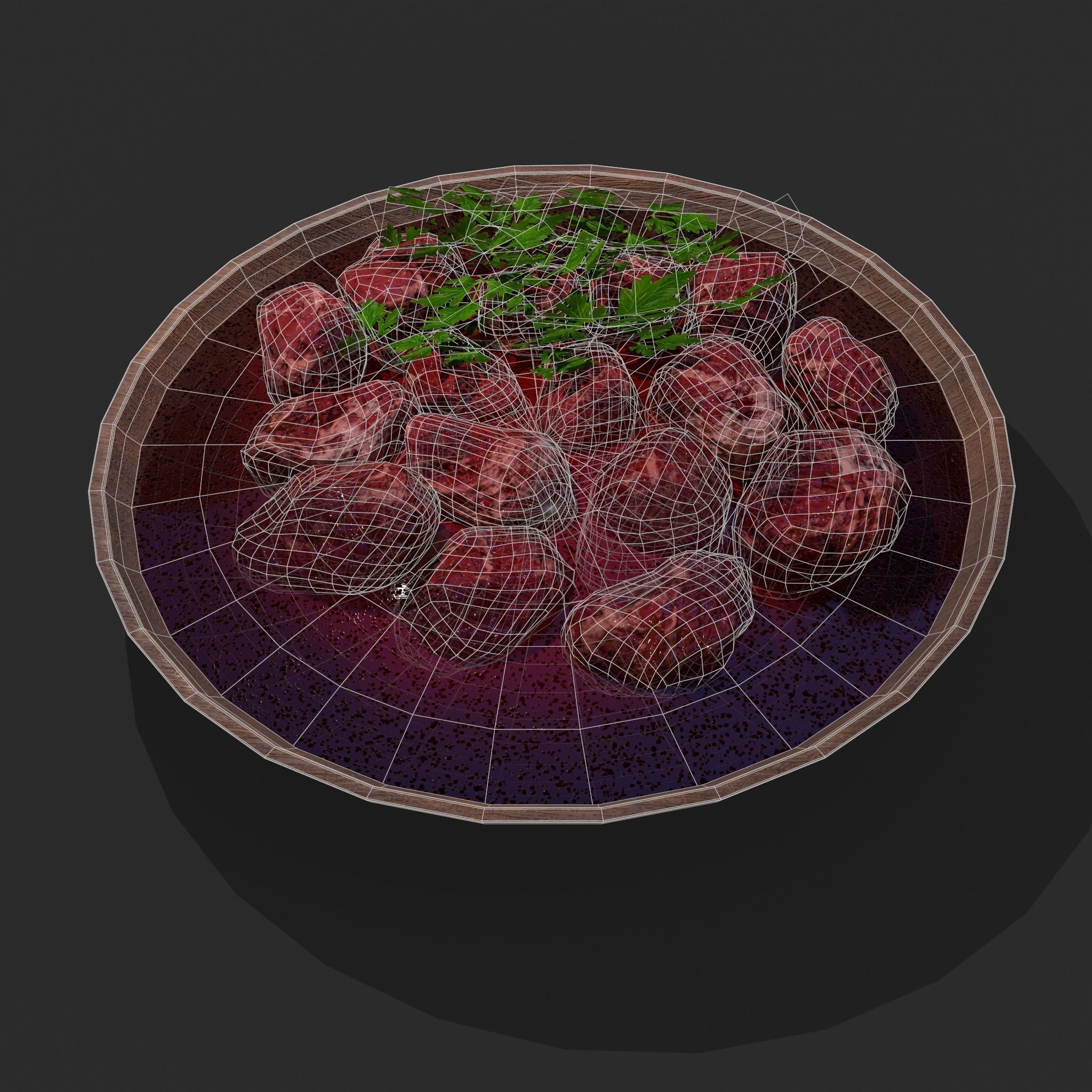 Medieval Style Beef Soup  Low-poly 3D model_35