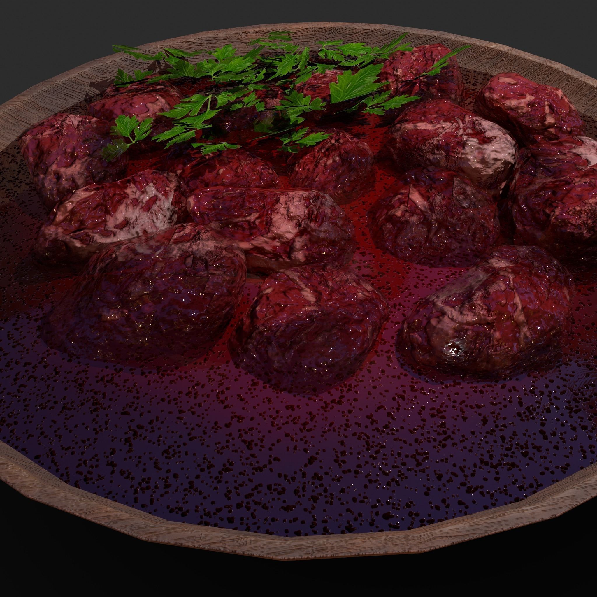 Medieval Style Beef Soup  Low-poly 3D model_10