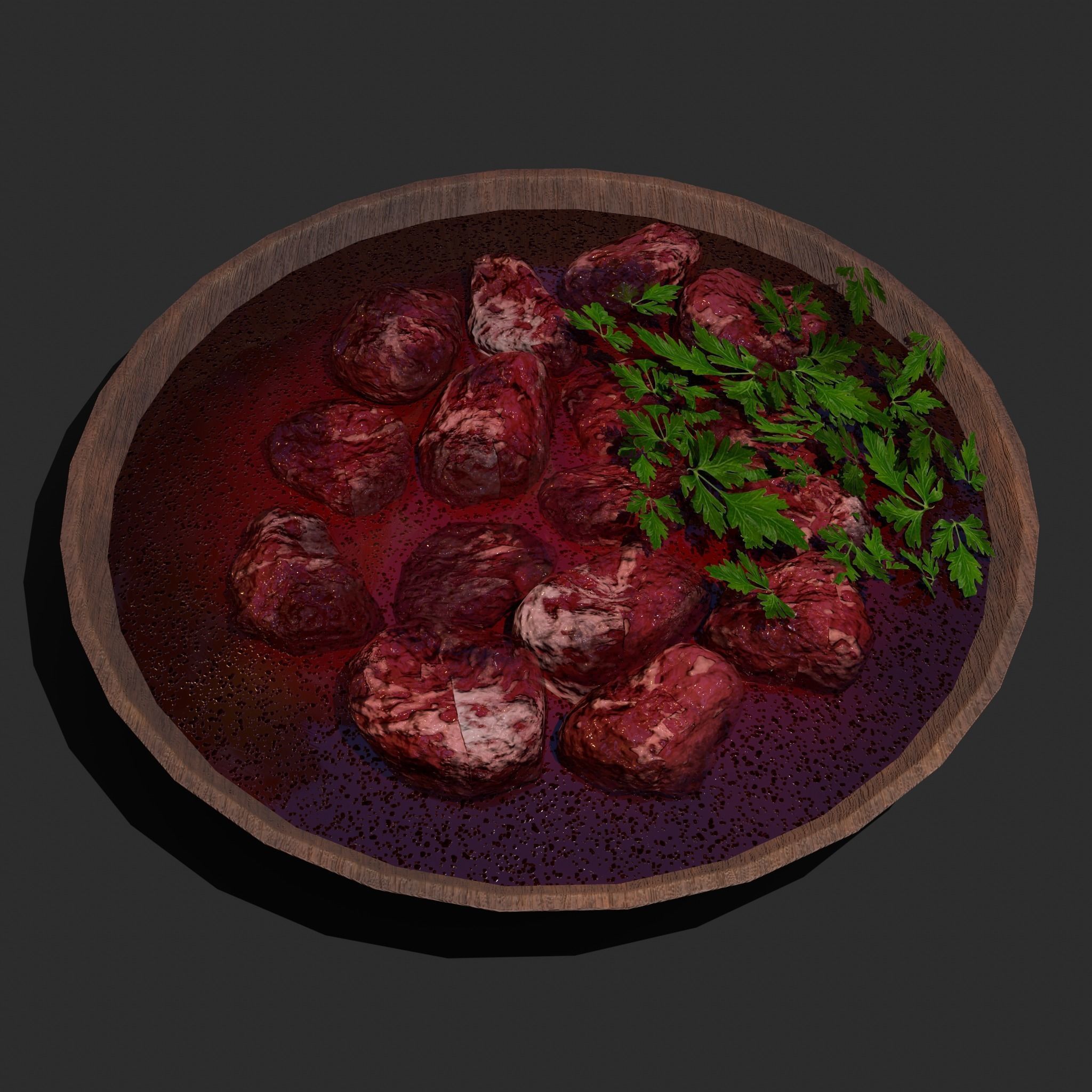 Medieval Style Beef Soup  Low-poly 3D model_16