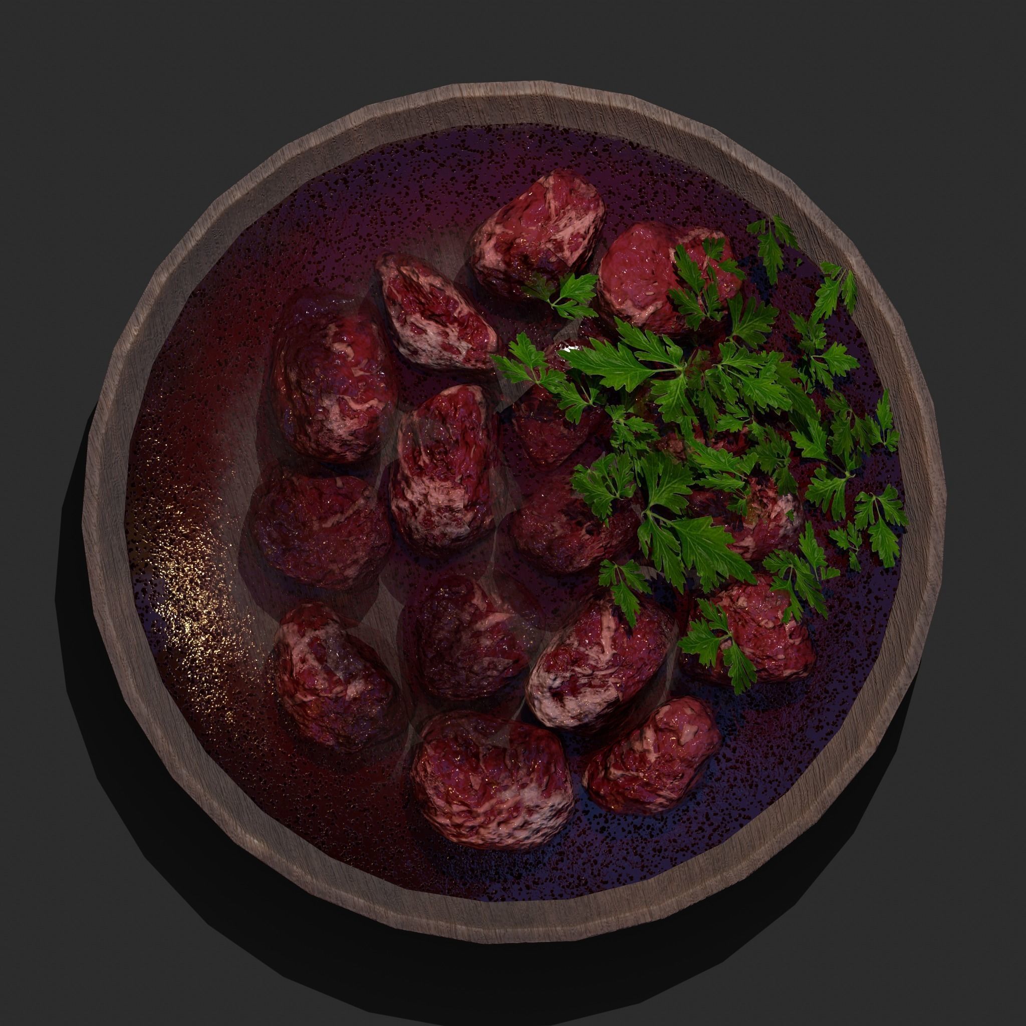 Medieval Style Beef Soup  Low-poly 3D model_23