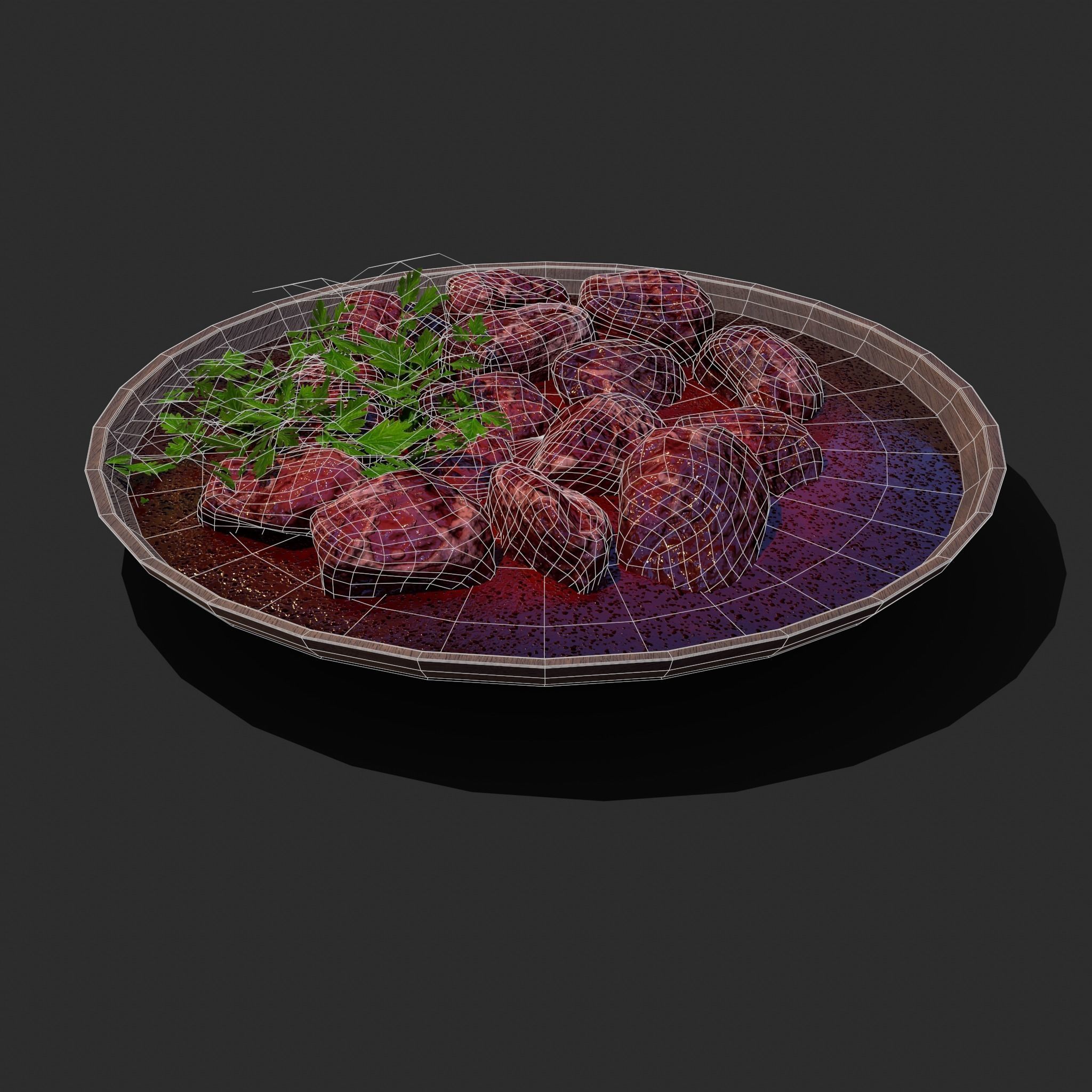 Medieval Style Beef Soup  Low-poly 3D model_34