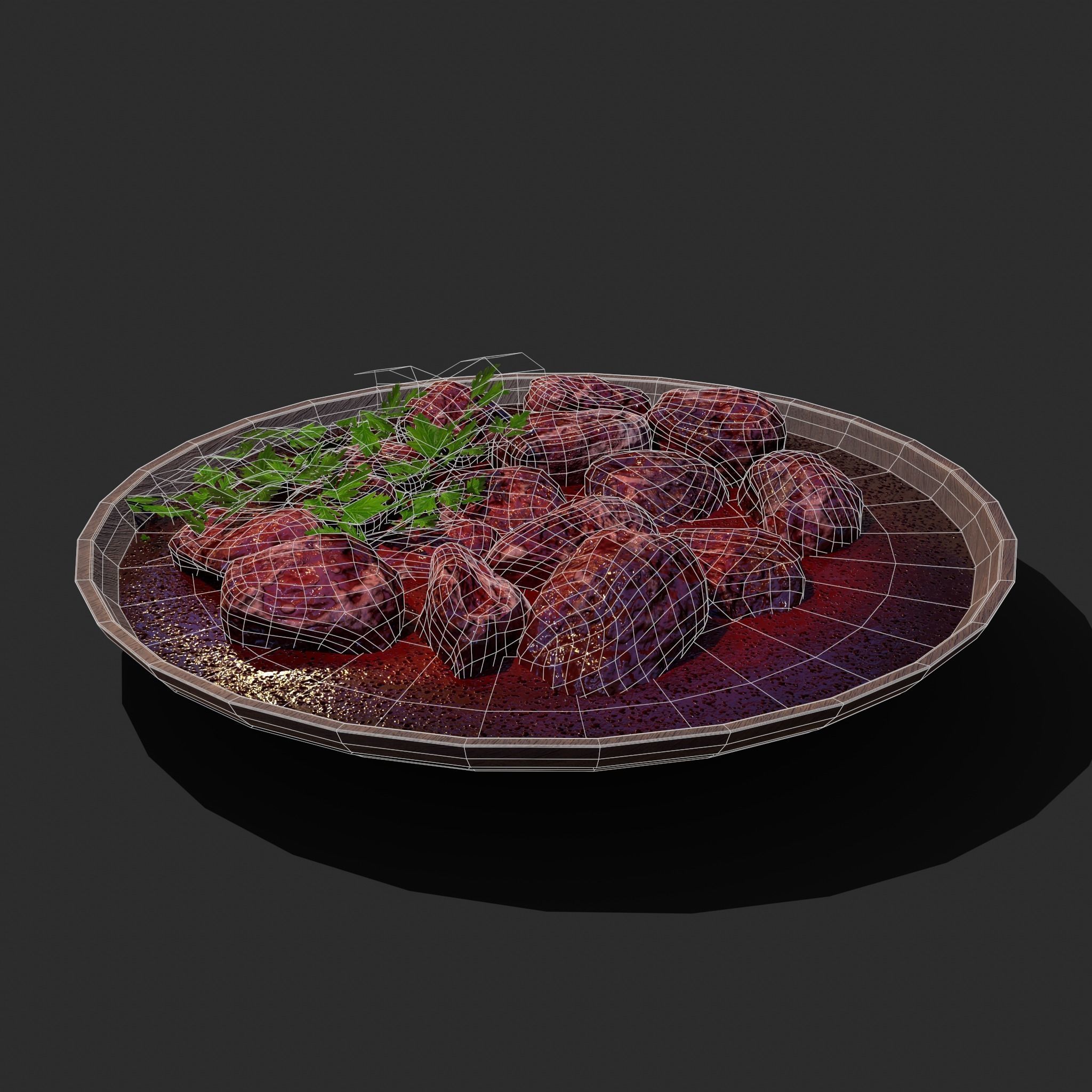 Medieval Style Beef Soup  Low-poly 3D model_37