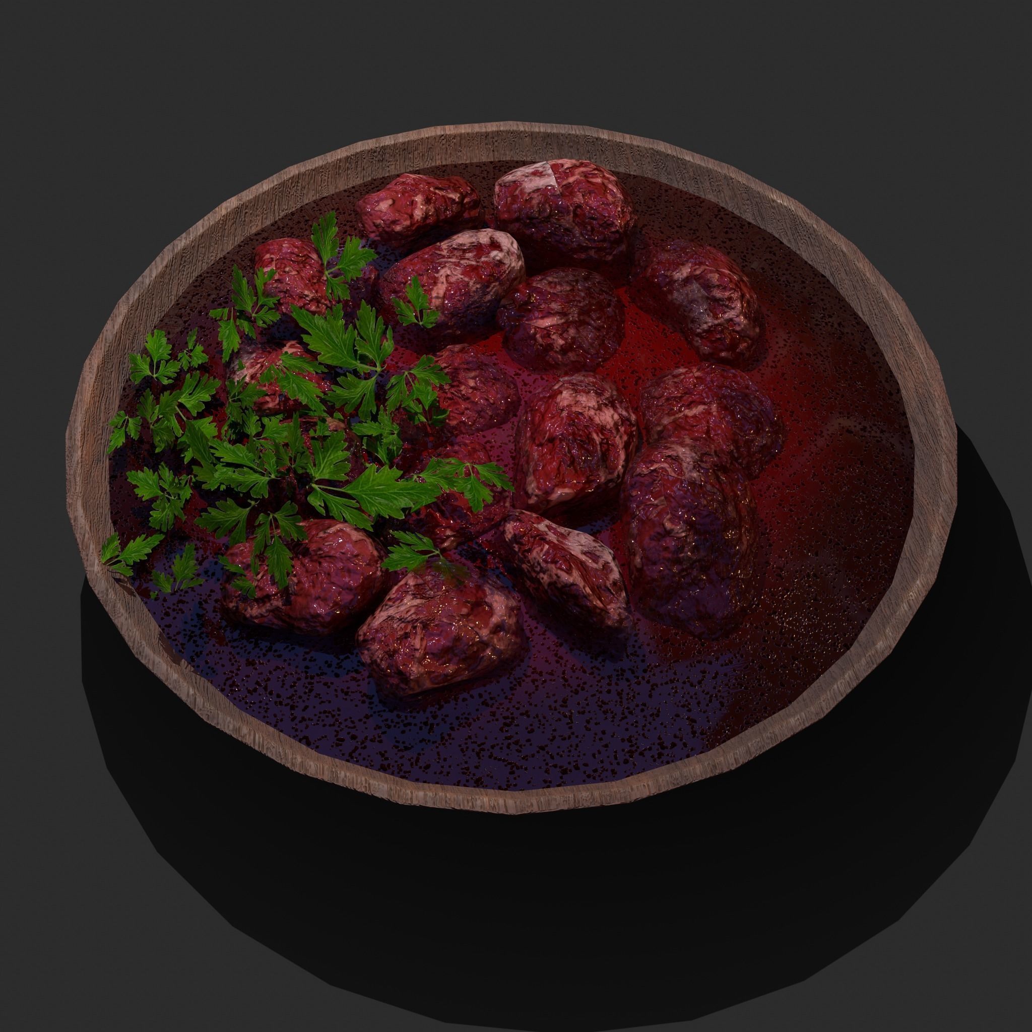 Medieval Style Beef Soup  Low-poly 3D model_7