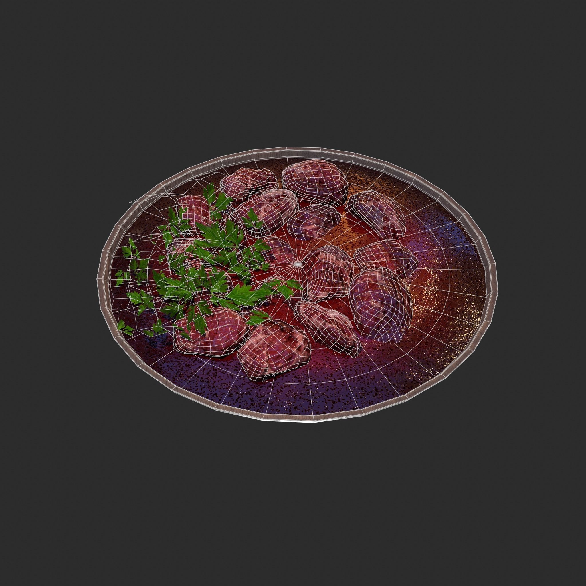 Medieval Style Beef Soup  Low-poly 3D model_43