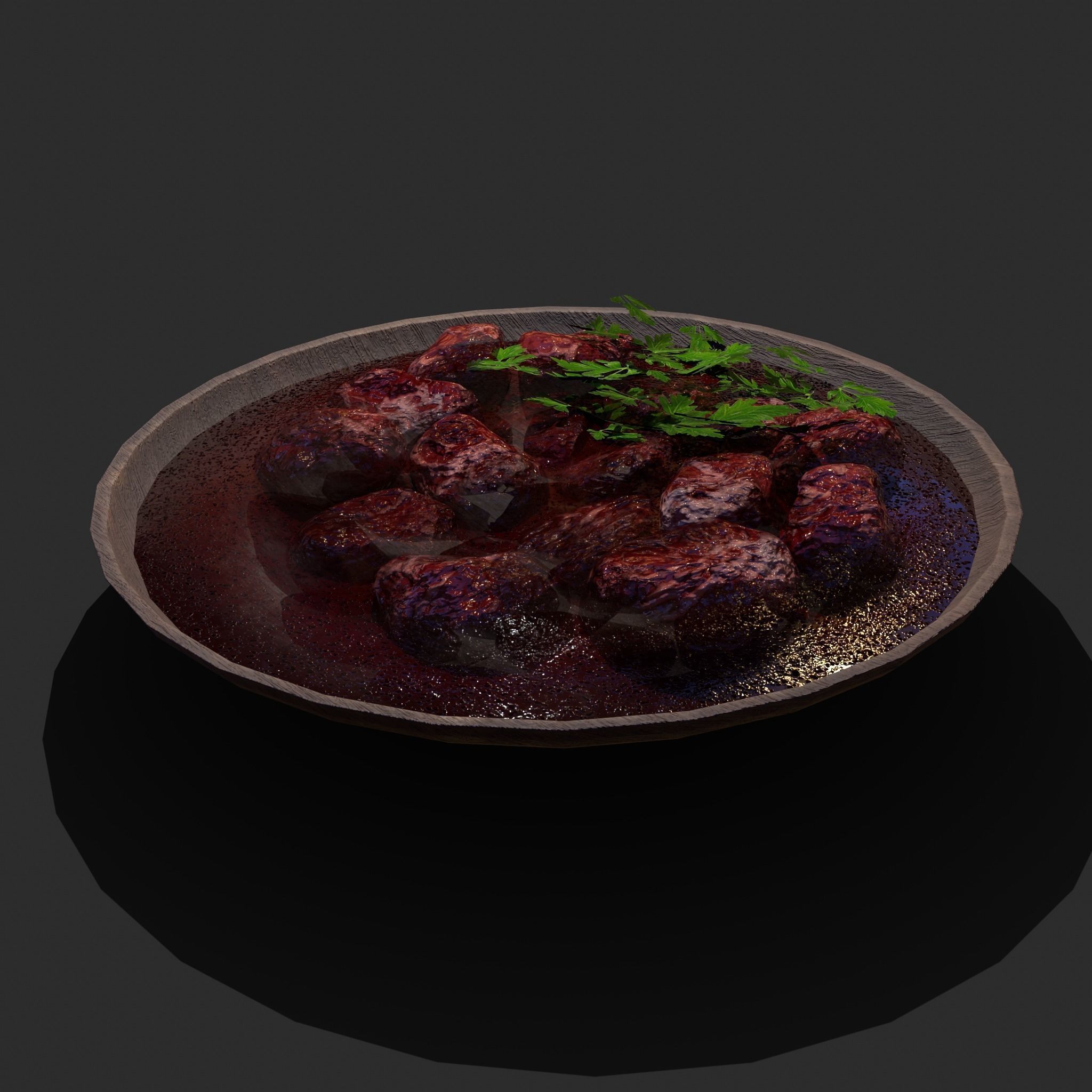 Medieval Style Beef Soup  Low-poly 3D model_24