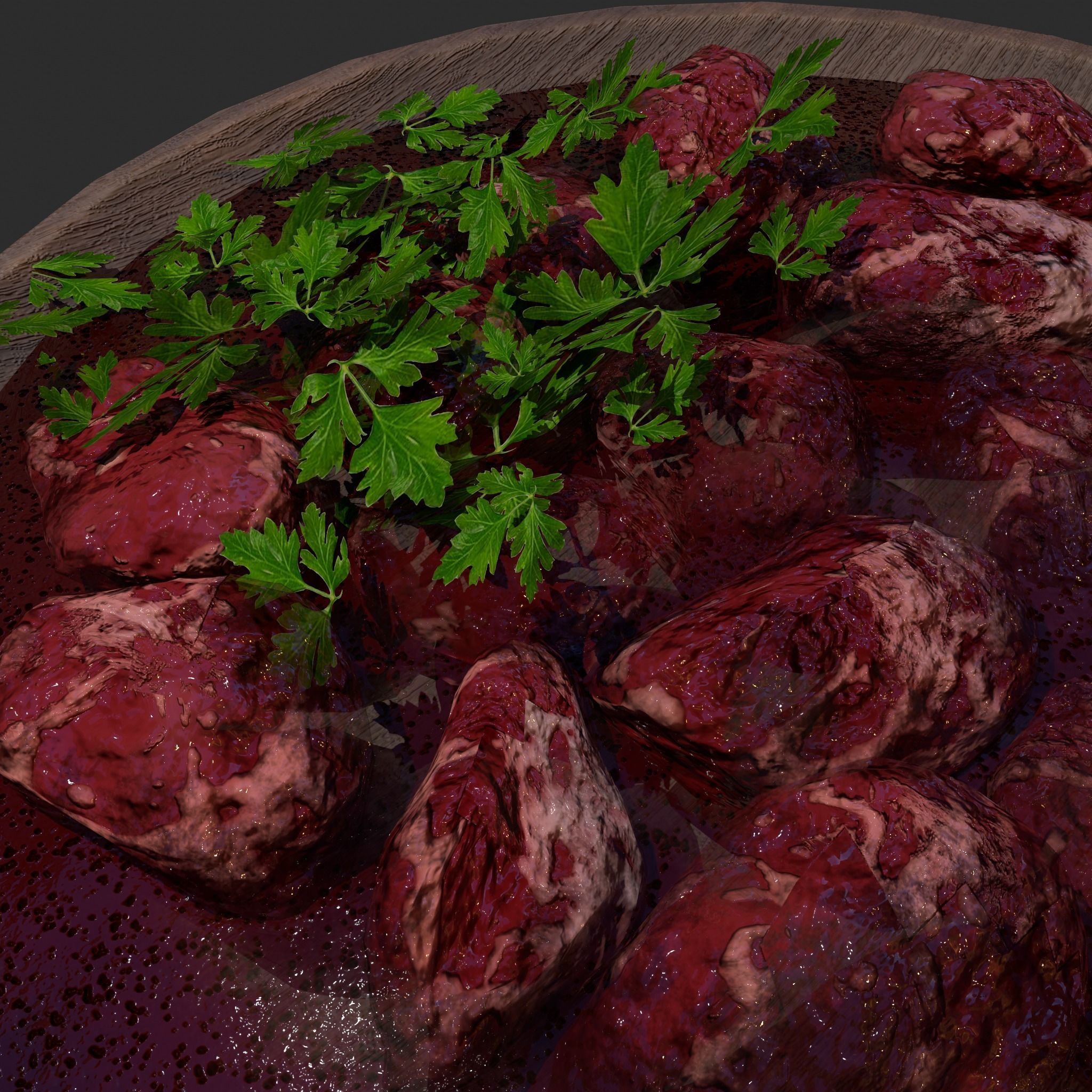 Medieval Style Beef Soup  Low-poly 3D model_22