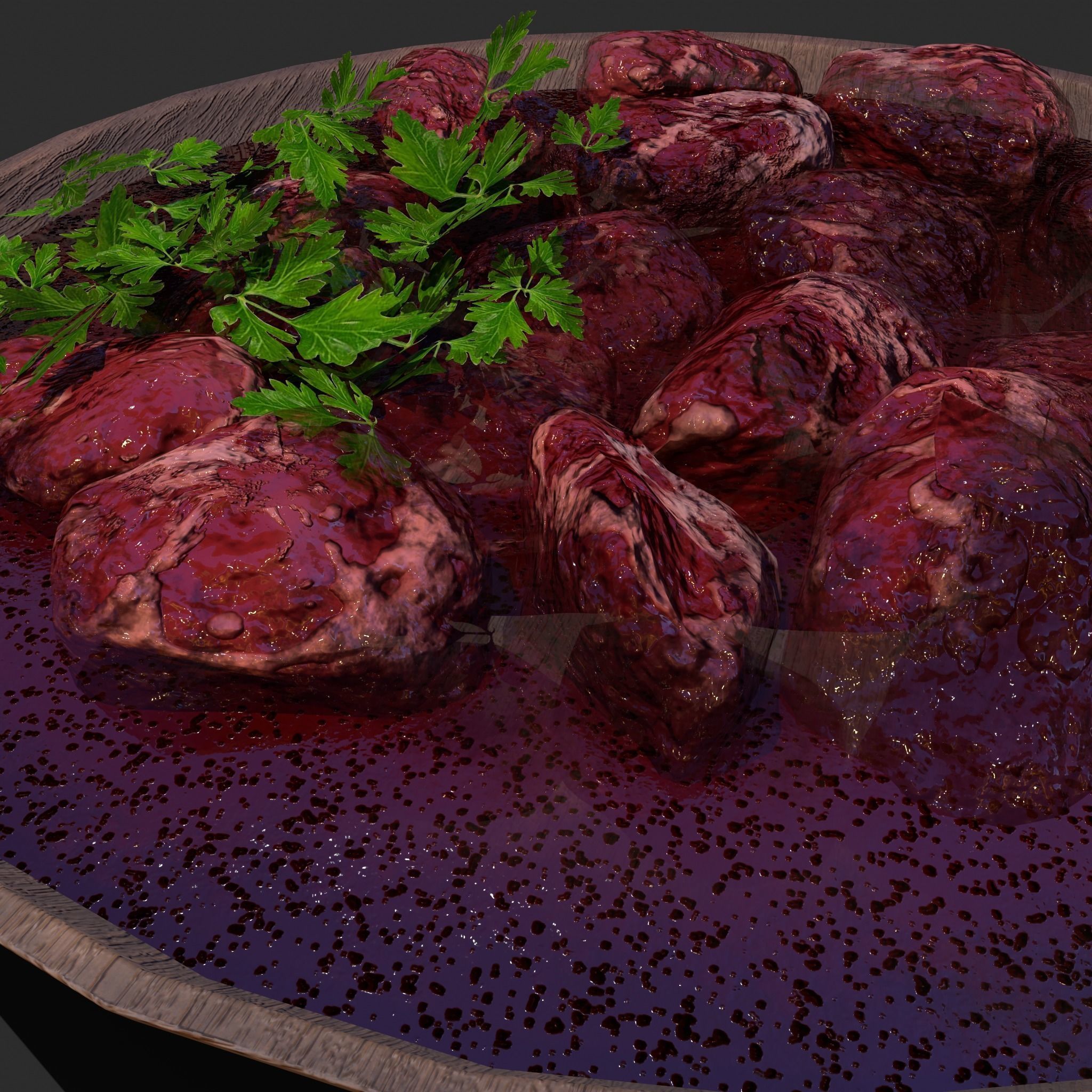 Medieval Style Beef Soup  Low-poly 3D model_27
