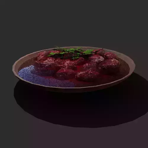 Medieval Style Beef Soup  Low-poly 3D model
