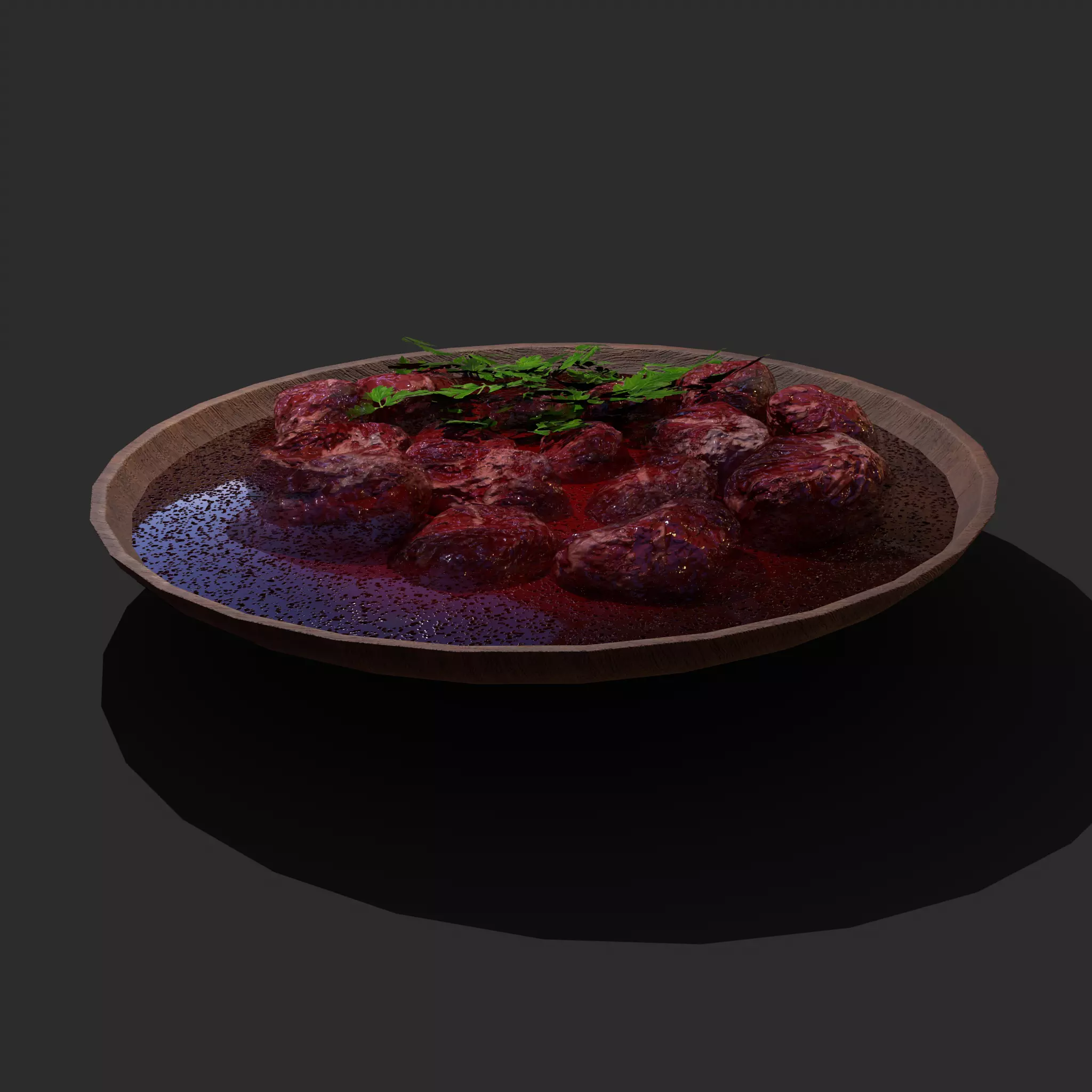 Medieval Style Beef Soup  Low-poly 3D model_0