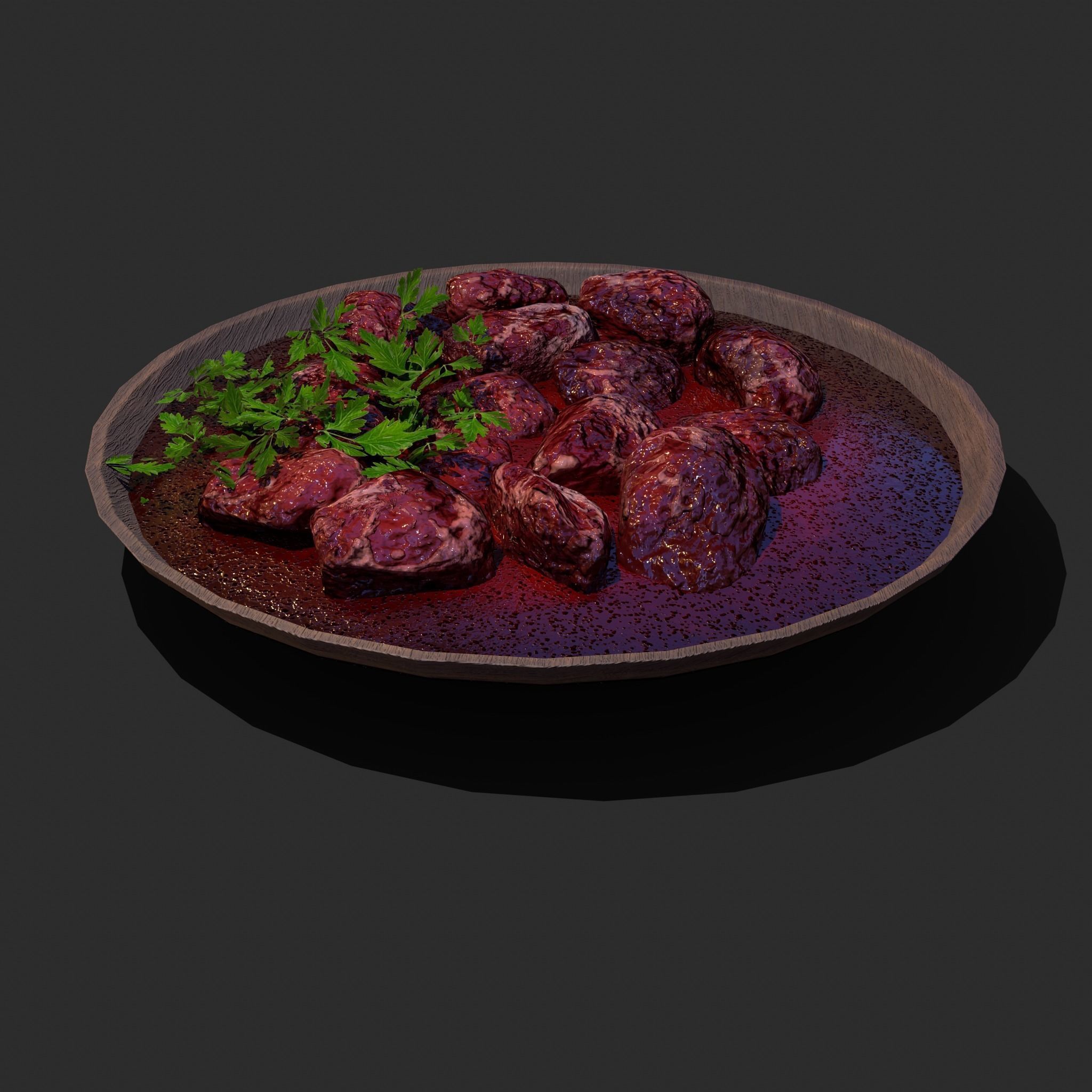 Medieval Style Beef Soup  Low-poly 3D model_33