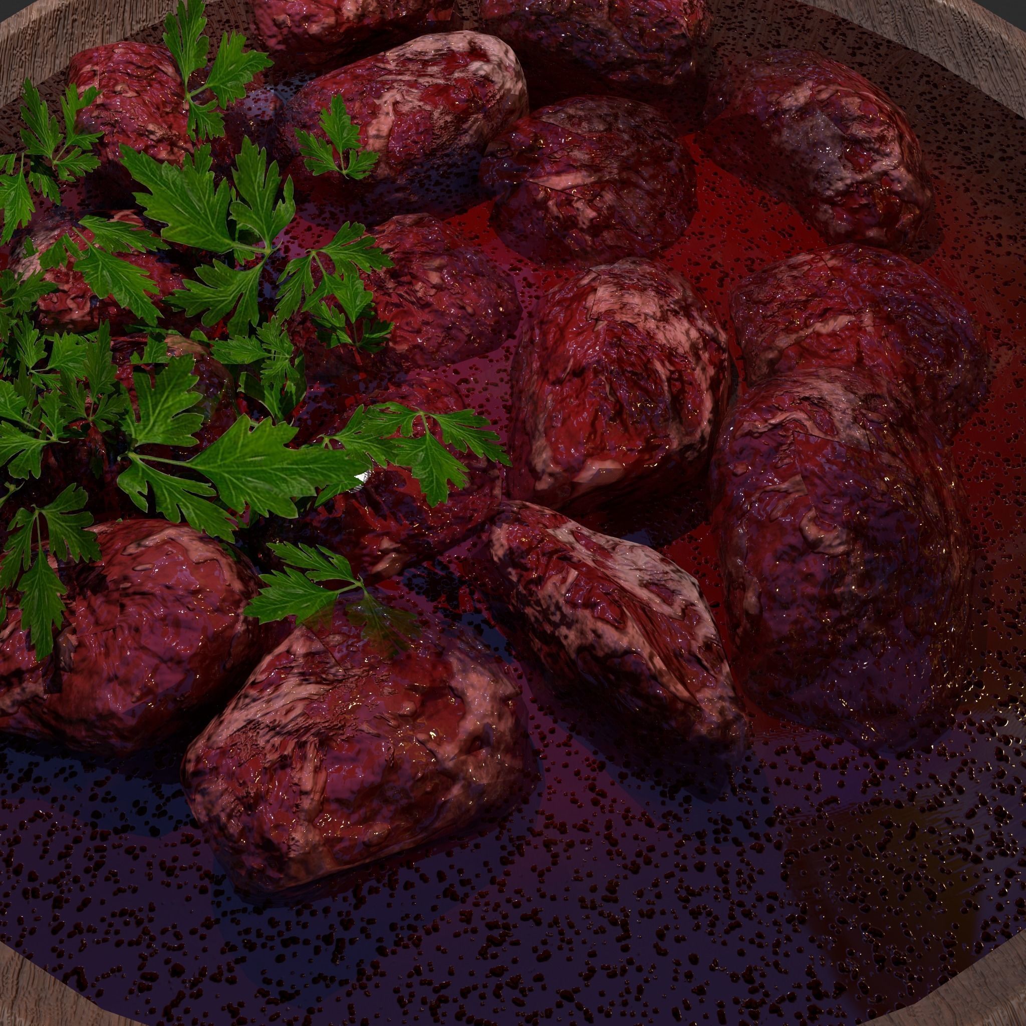 Medieval Style Beef Soup  Low-poly 3D model_8