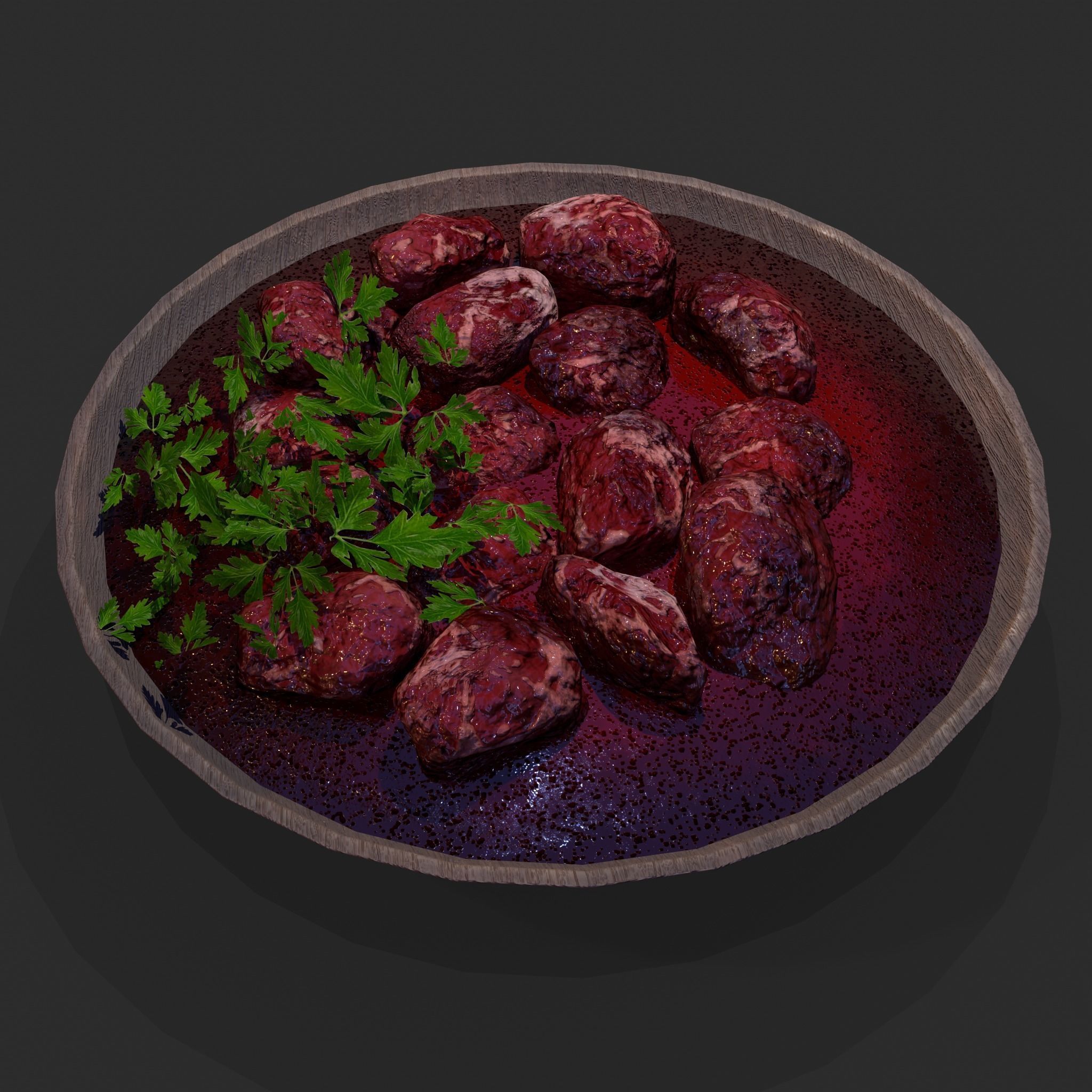 Medieval Style Beef Soup  Low-poly 3D model_55