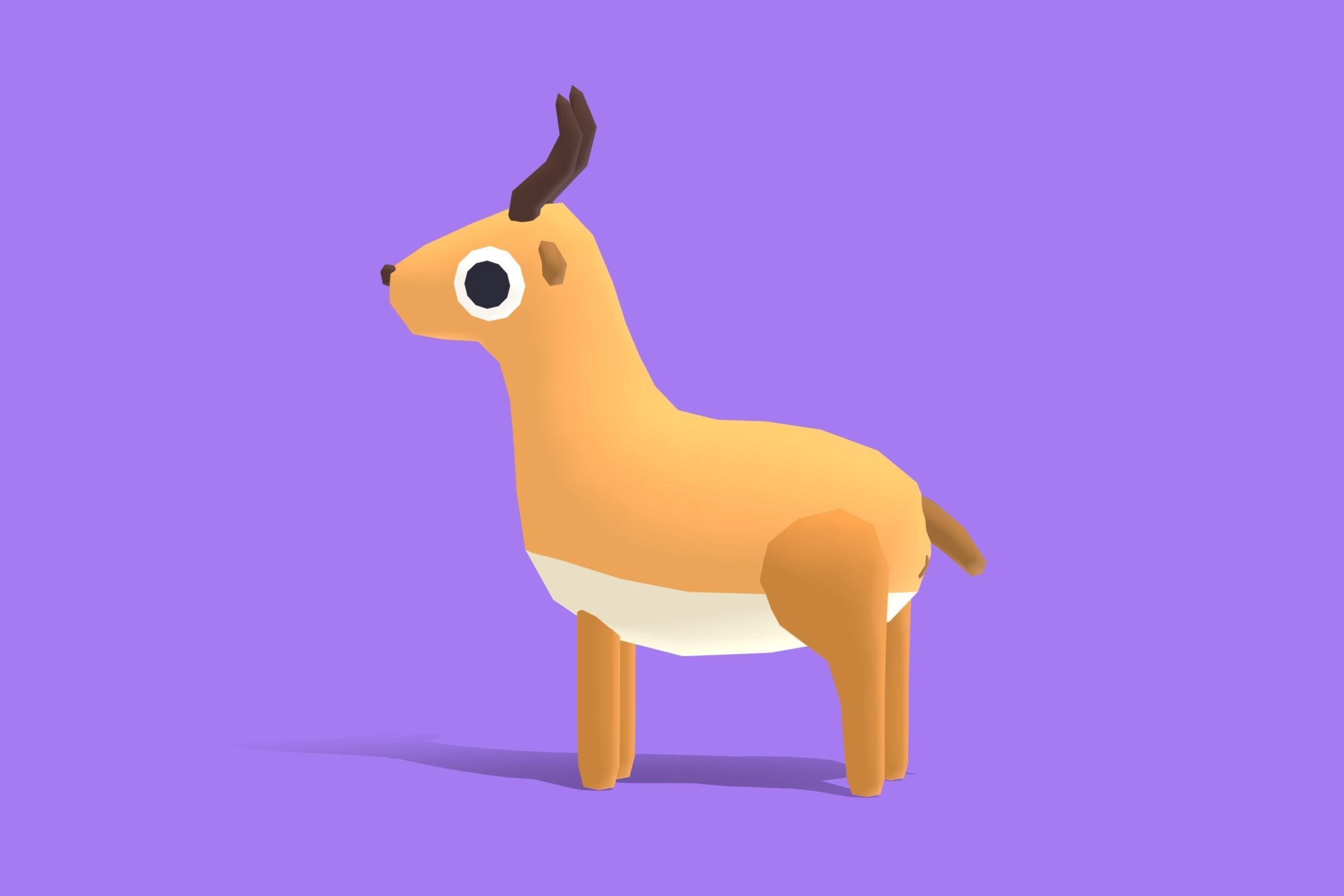 Antelope - Quirky Series Low-poly 3D model_2