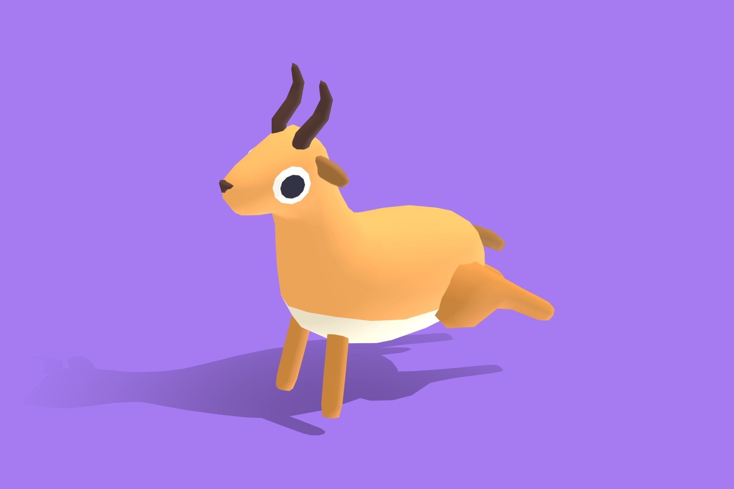 Antelope - Quirky Series Low-poly 3D model_3