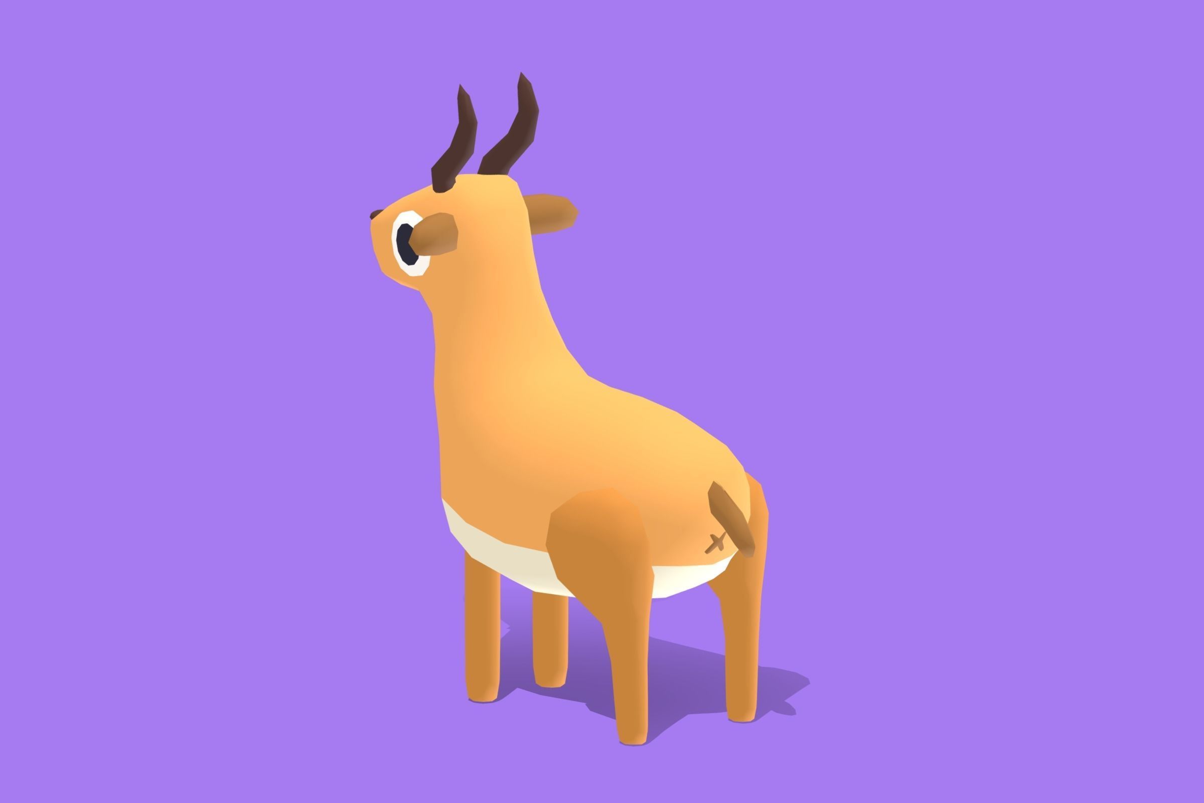 Antelope - Quirky Series Low-poly 3D model_1