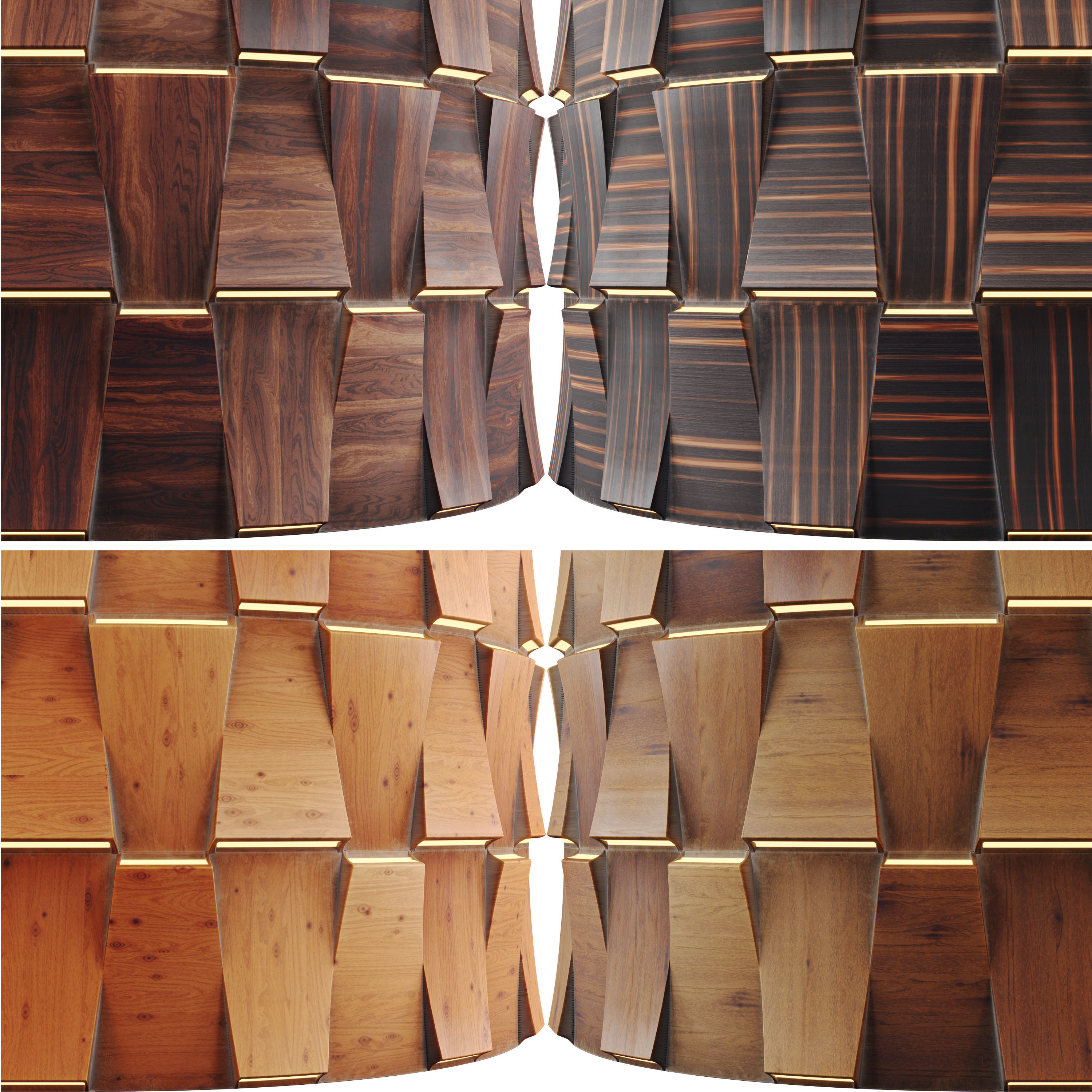 20 Wooden 3D Panel Materials - 05 - PBR - 4K - Seamless Low-poly 3D model_21