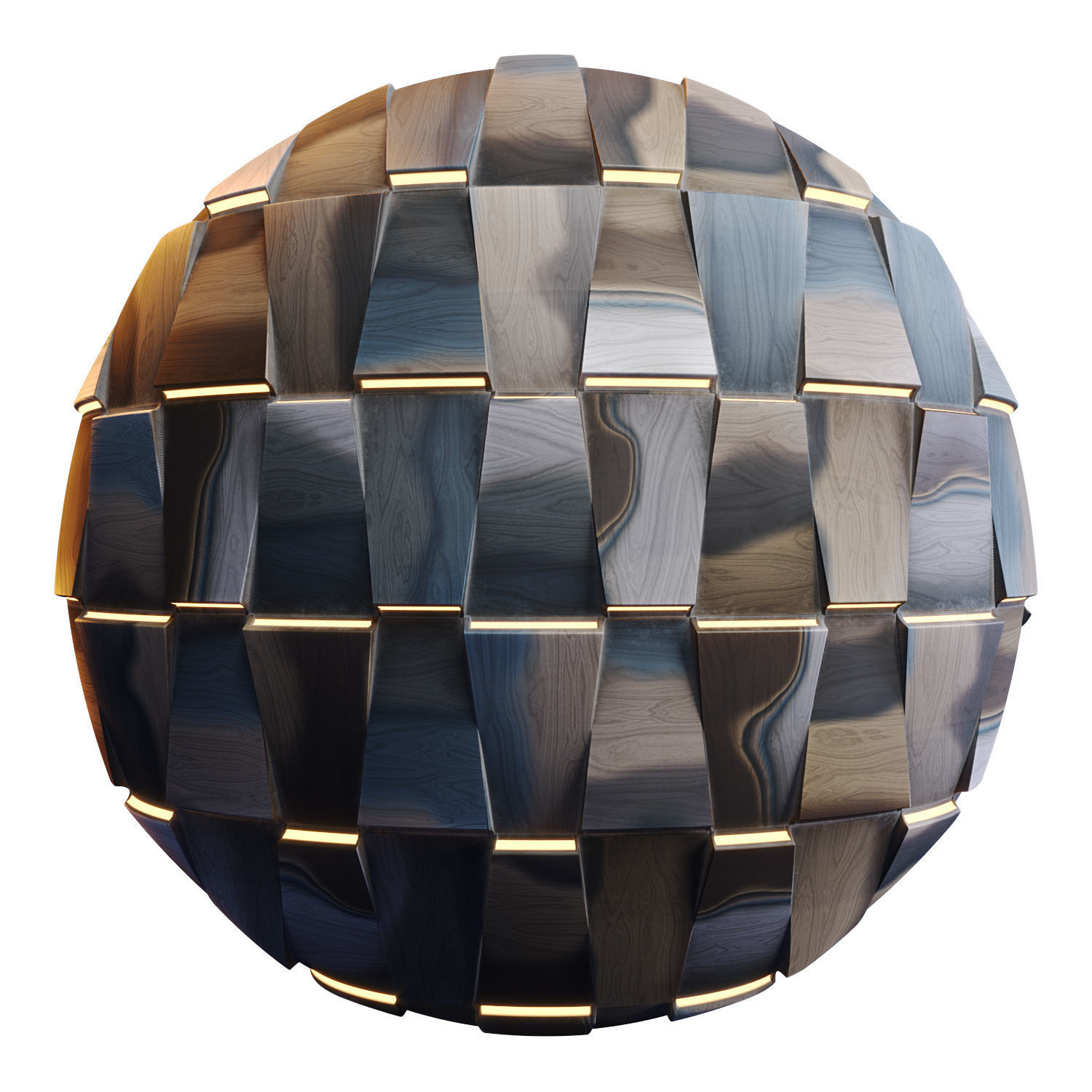 20 Wooden 3D Panel Materials - 05 - PBR - 4K - Seamless Low-poly 3D model_55