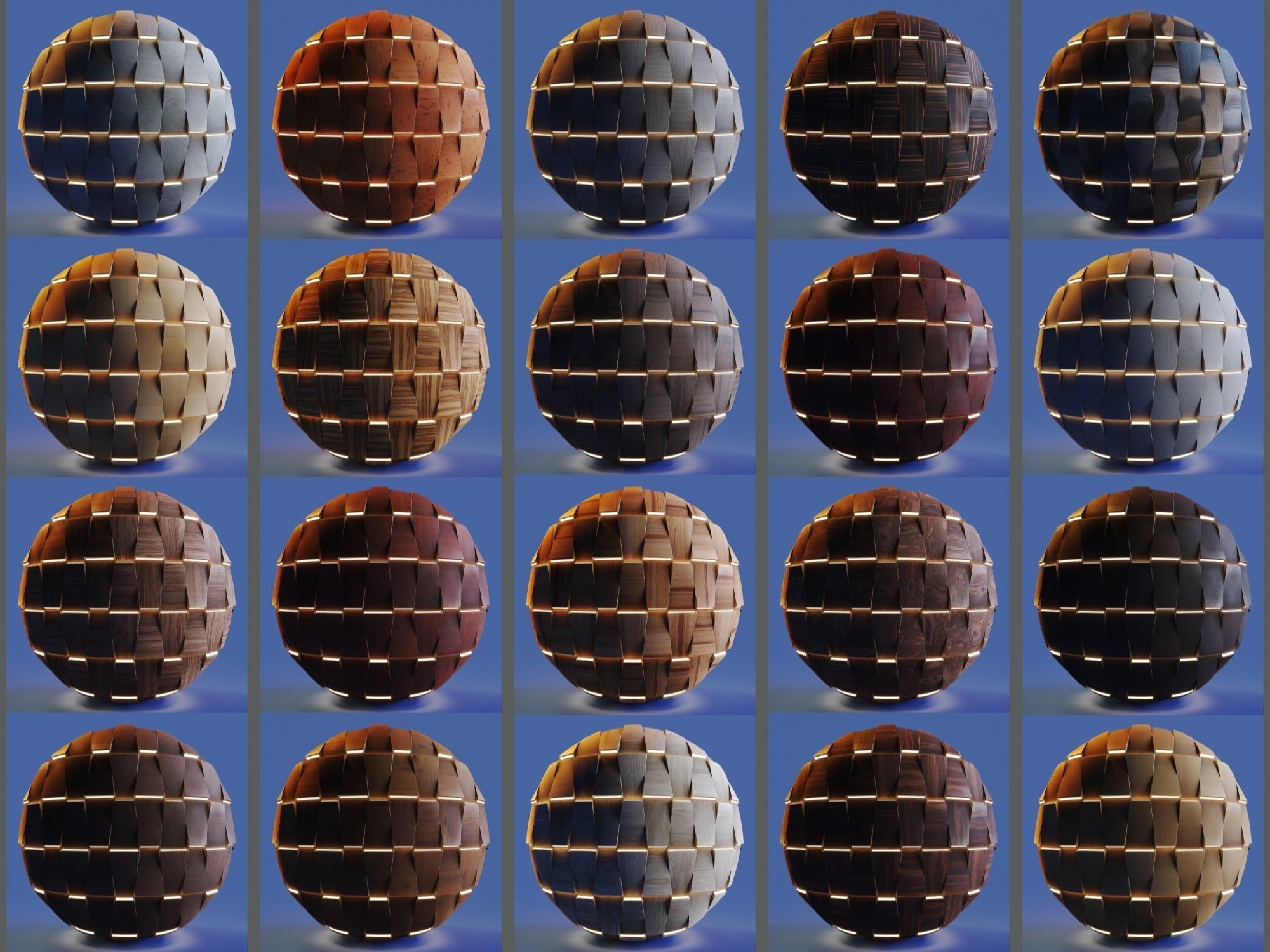 20 Wooden 3D Panel Materials - 05 - PBR - 4K - Seamless Low-poly 3D model_2