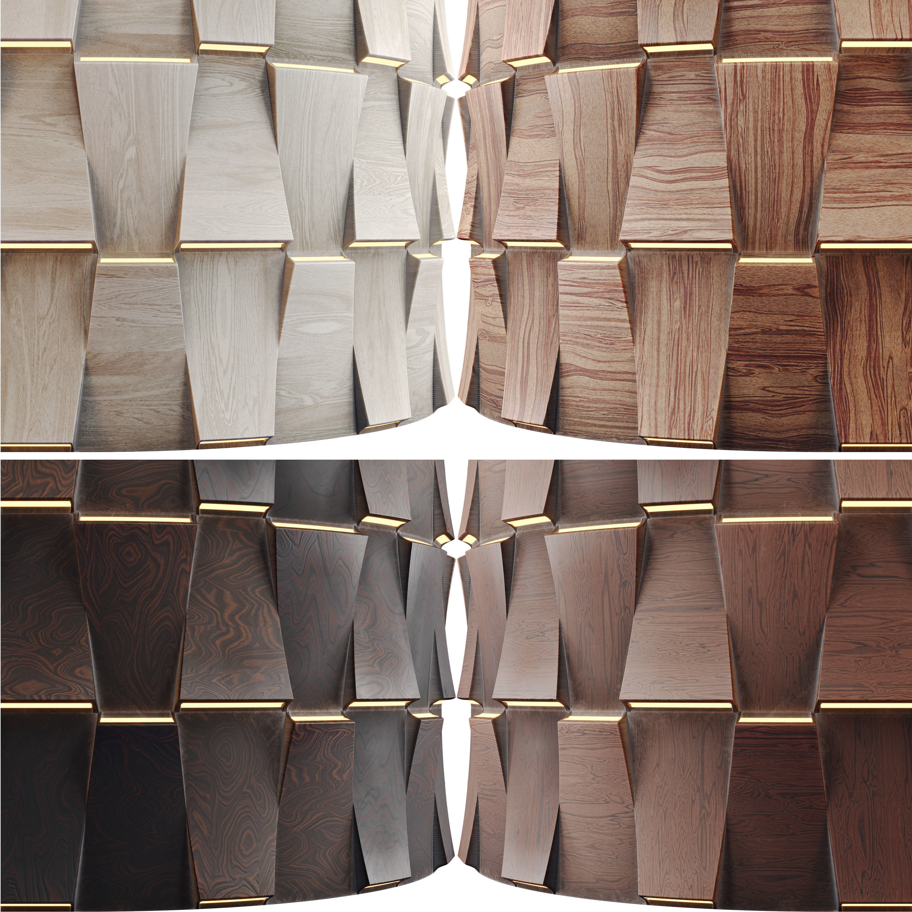 20 Wooden 3D Panel Materials - 05 - PBR - 4K - Seamless Low-poly 3D model_22