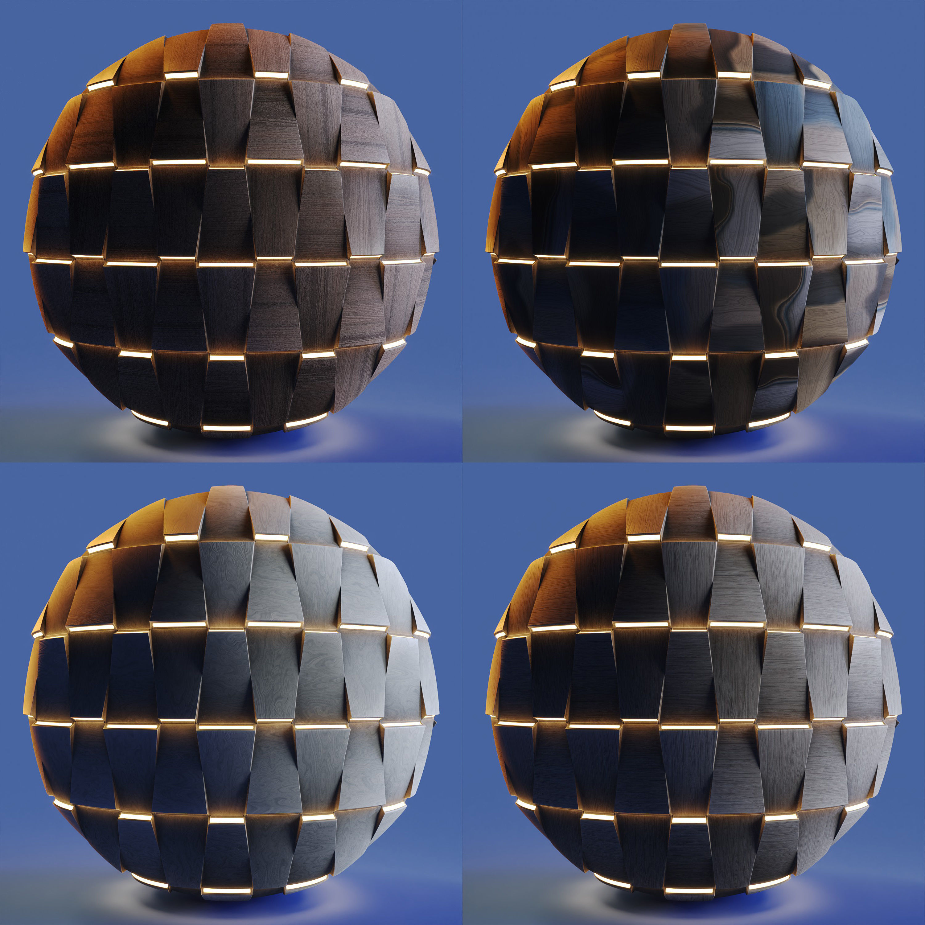 20 Wooden 3D Panel Materials - 05 - PBR - 4K - Seamless Low-poly 3D model_12