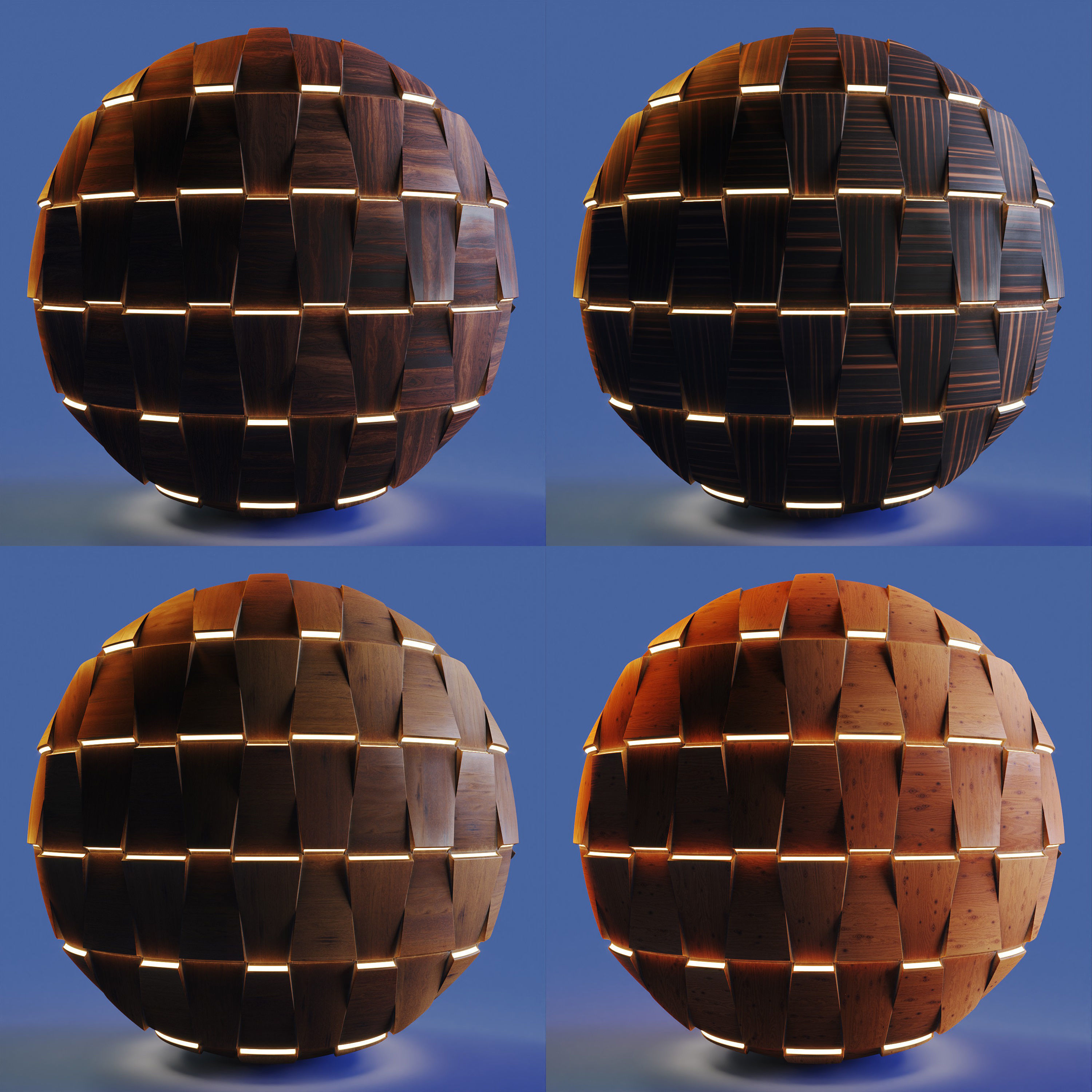 20 Wooden 3D Panel Materials - 05 - PBR - 4K - Seamless Low-poly 3D model_9