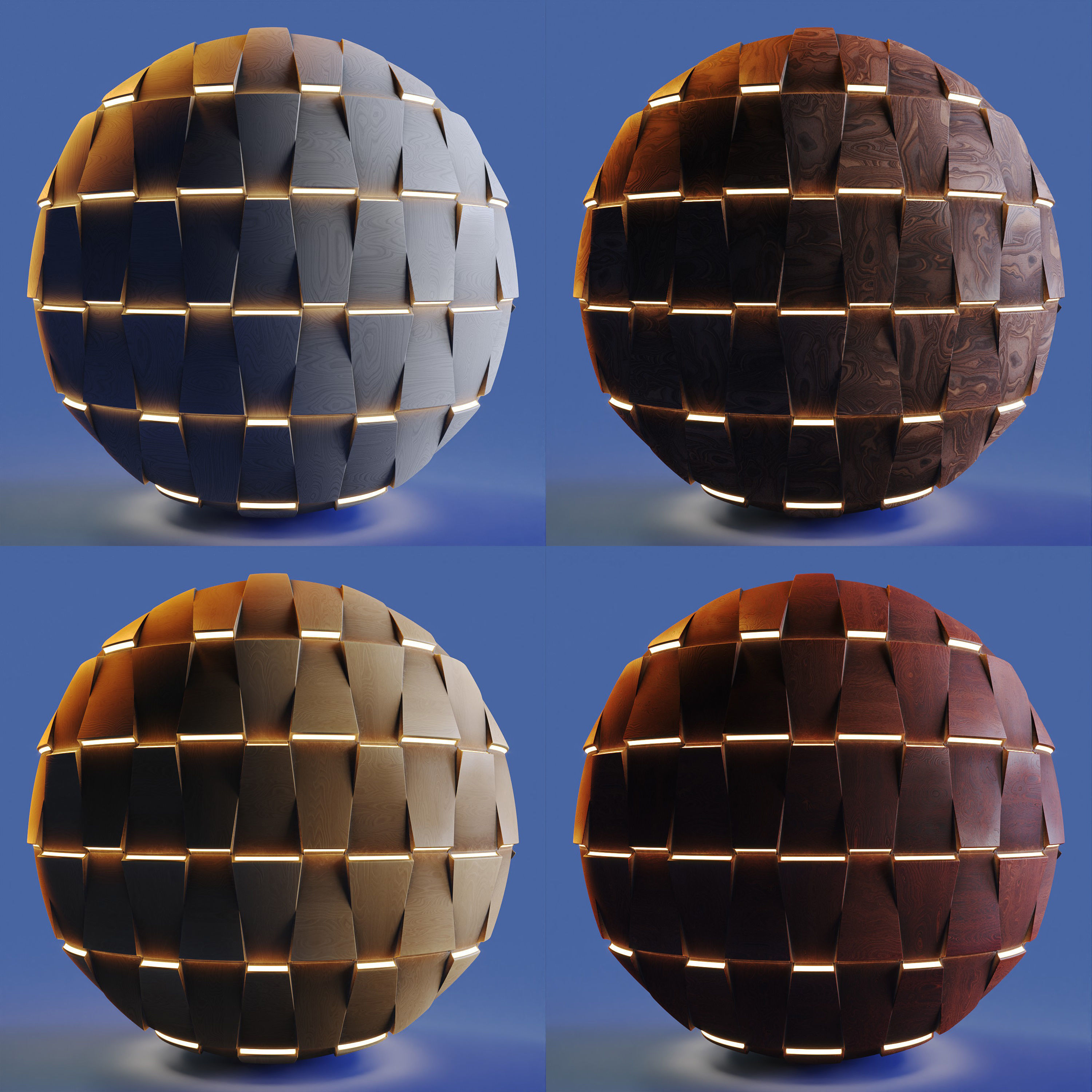 20 Wooden 3D Panel Materials - 05 - PBR - 4K - Seamless Low-poly 3D model_10