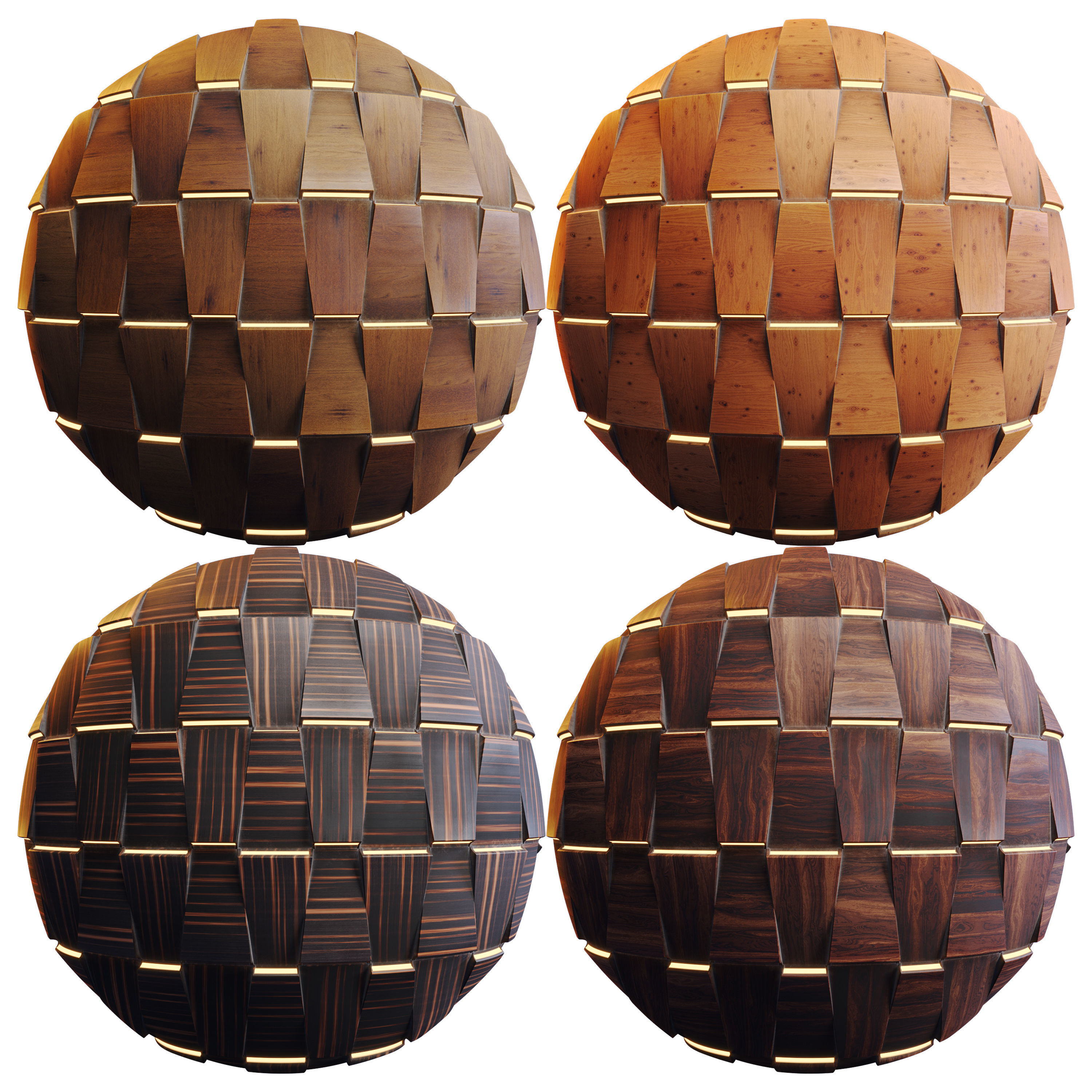 20 Wooden 3D Panel Materials - 05 - PBR - 4K - Seamless Low-poly 3D model_16