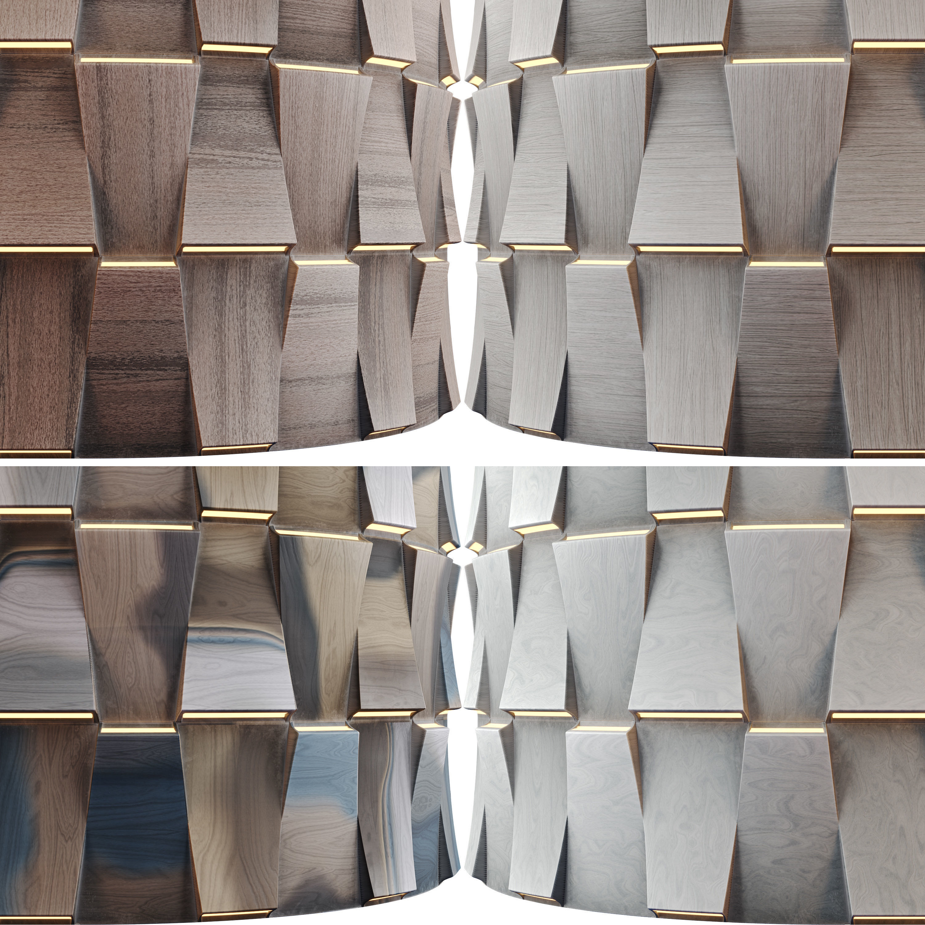 20 Wooden 3D Panel Materials - 05 - PBR - 4K - Seamless Low-poly 3D model_19