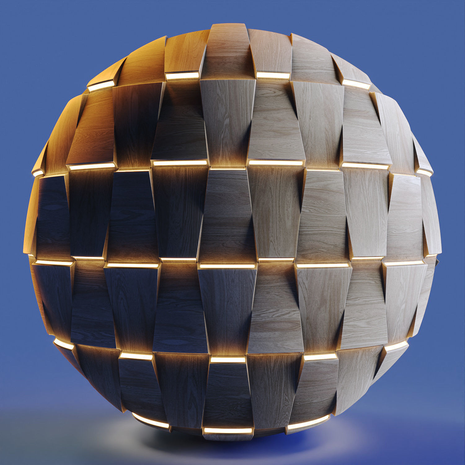 20 Wooden 3D Panel Materials - 05 - PBR - 4K - Seamless Low-poly 3D model_37
