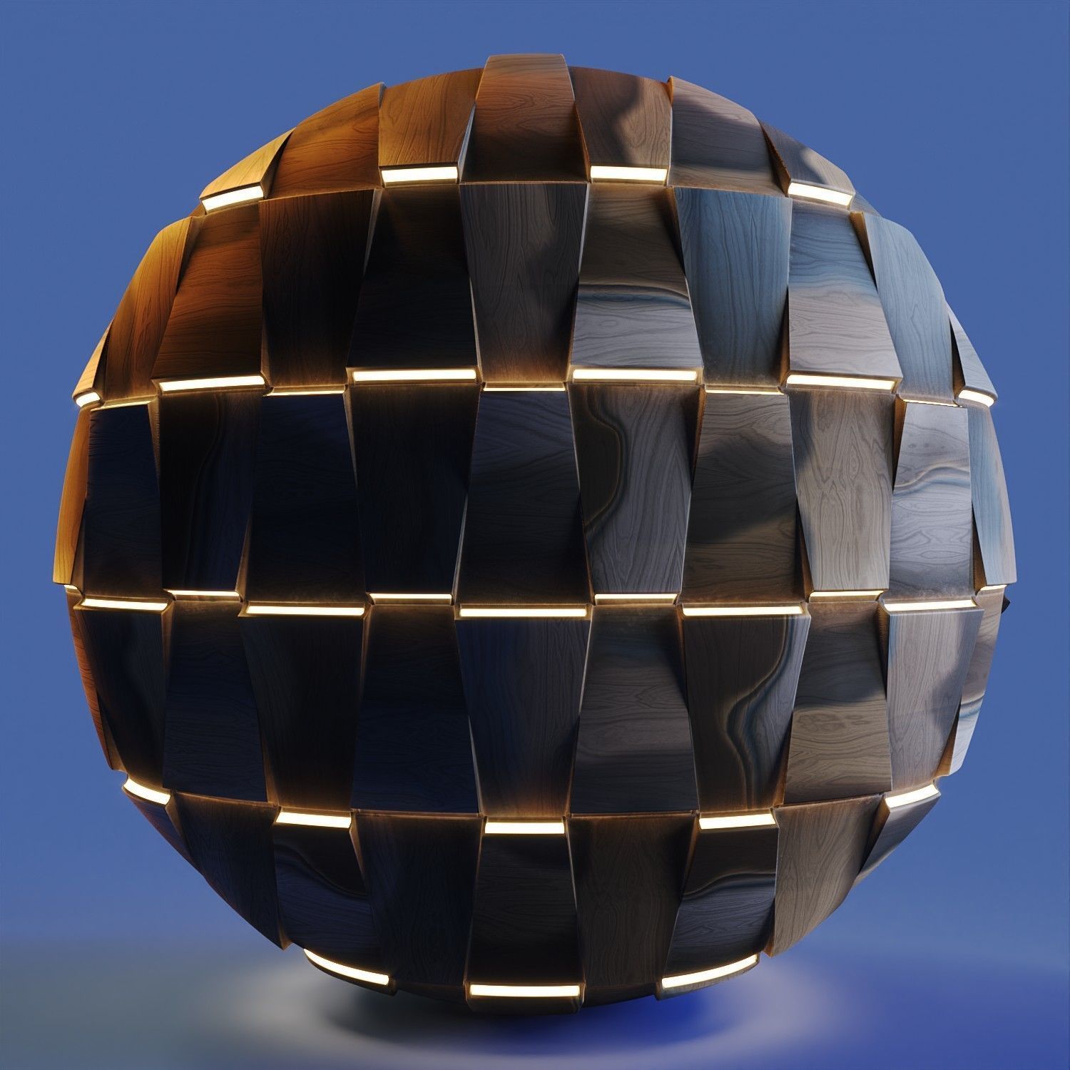 20 Wooden 3D Panel Materials - 05 - PBR - 4K - Seamless Low-poly 3D model_54