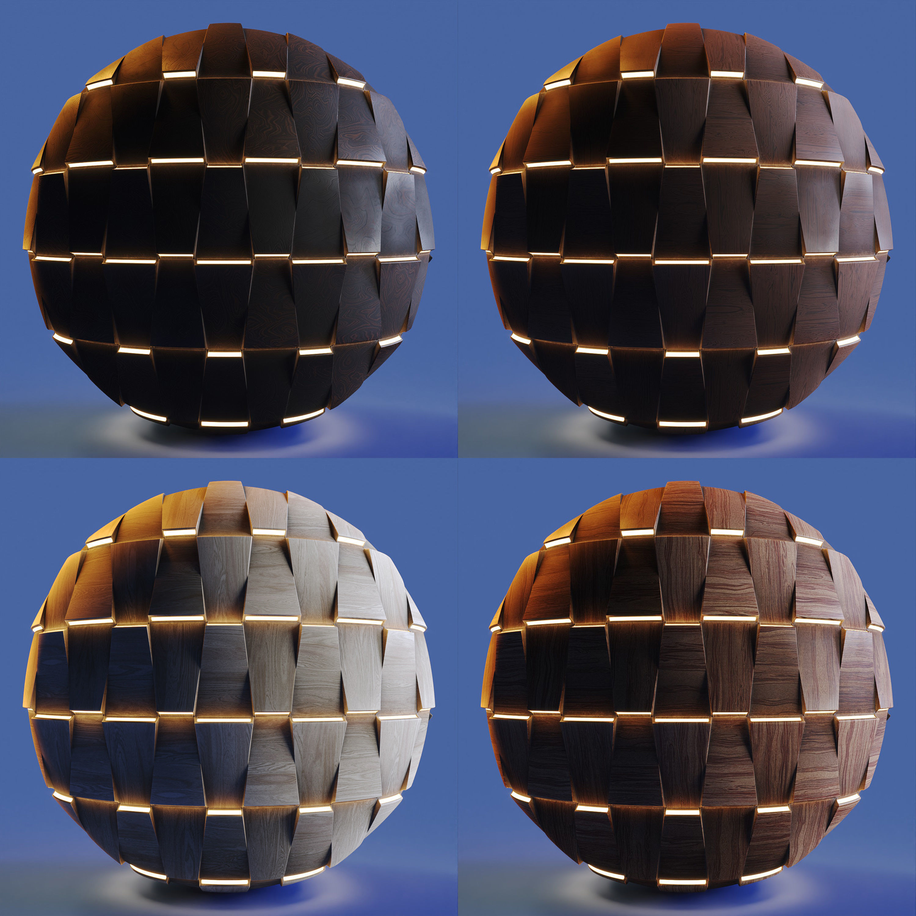 20 Wooden 3D Panel Materials - 05 - PBR - 4K - Seamless Low-poly 3D model_11