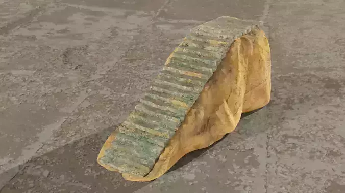 Stairway 3D model sculpture of staircase on rock