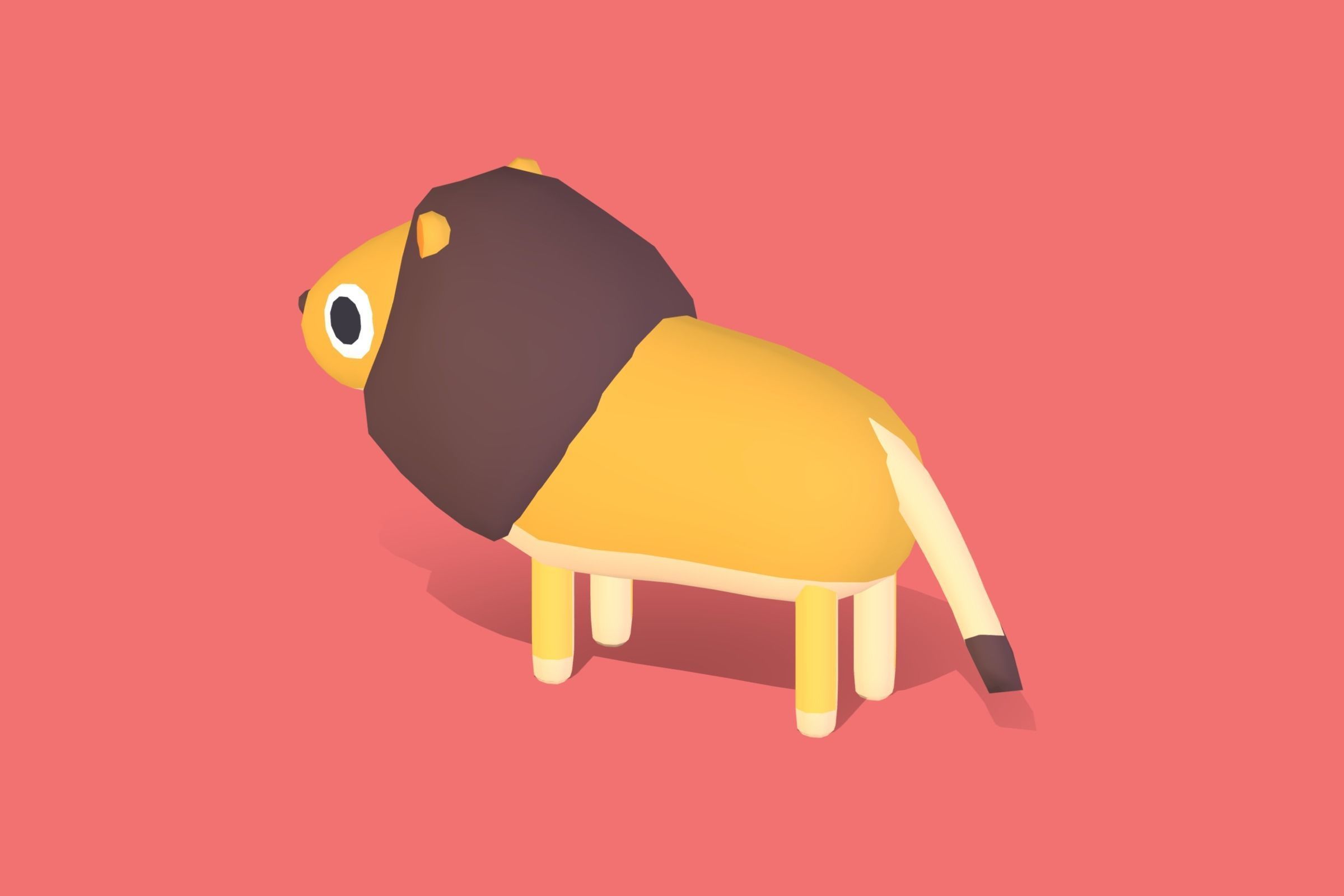 Lion - Quirky Series Low-poly 3D model_1