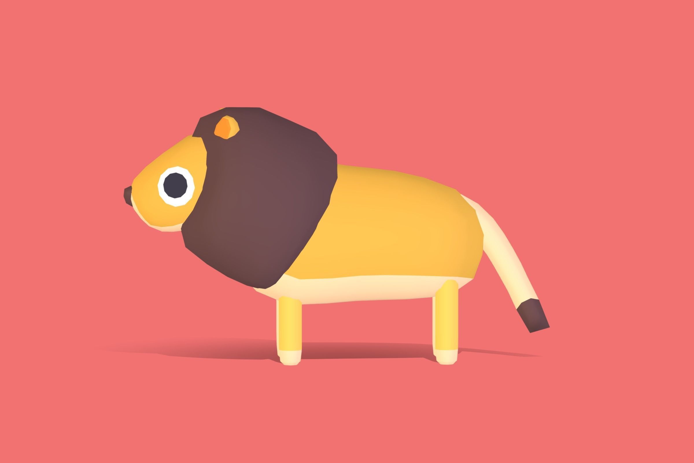 Lion - Quirky Series Low-poly 3D model_2