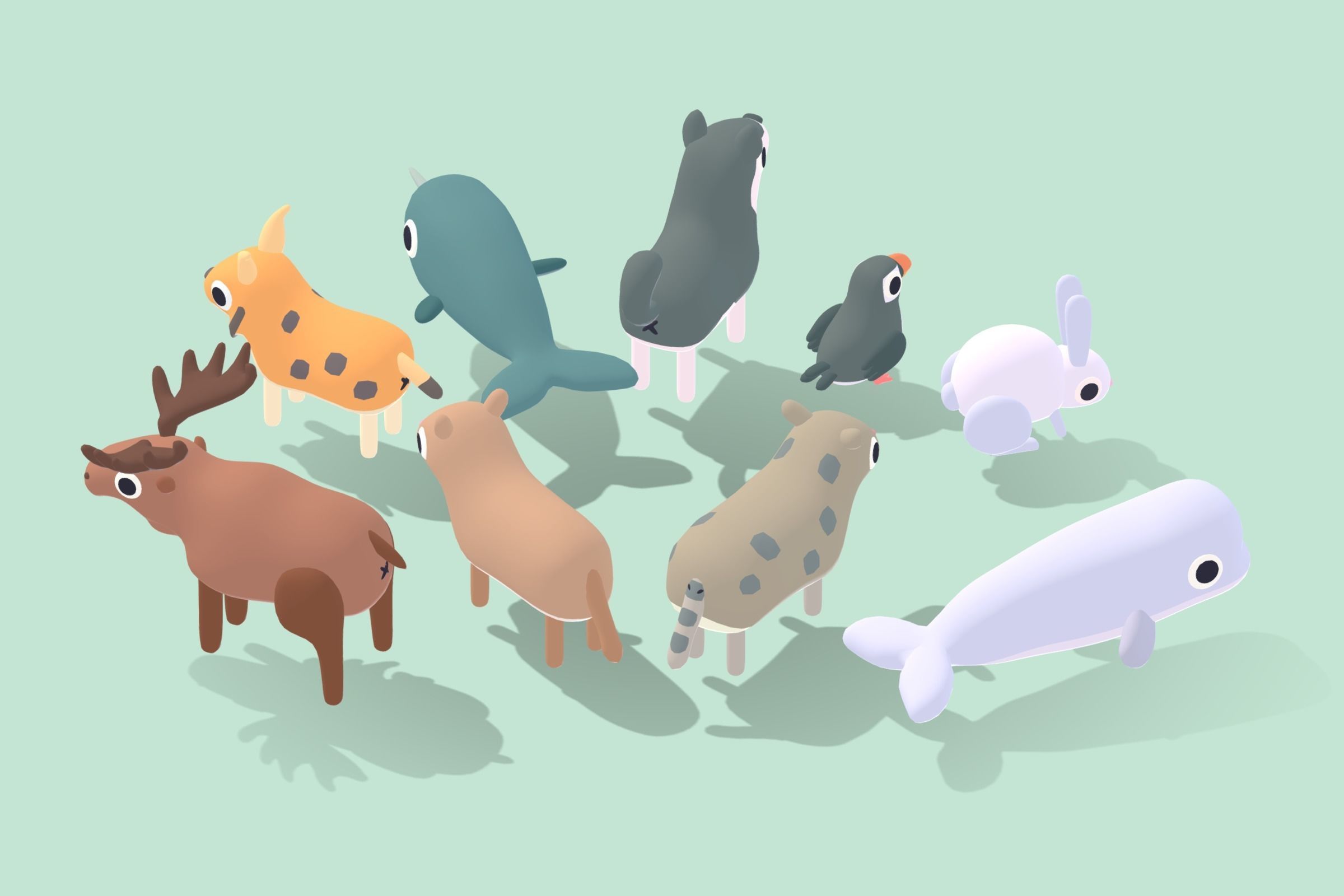 Quirky Series - Arctic Animals Vol 2 Low-poly 3D model_3