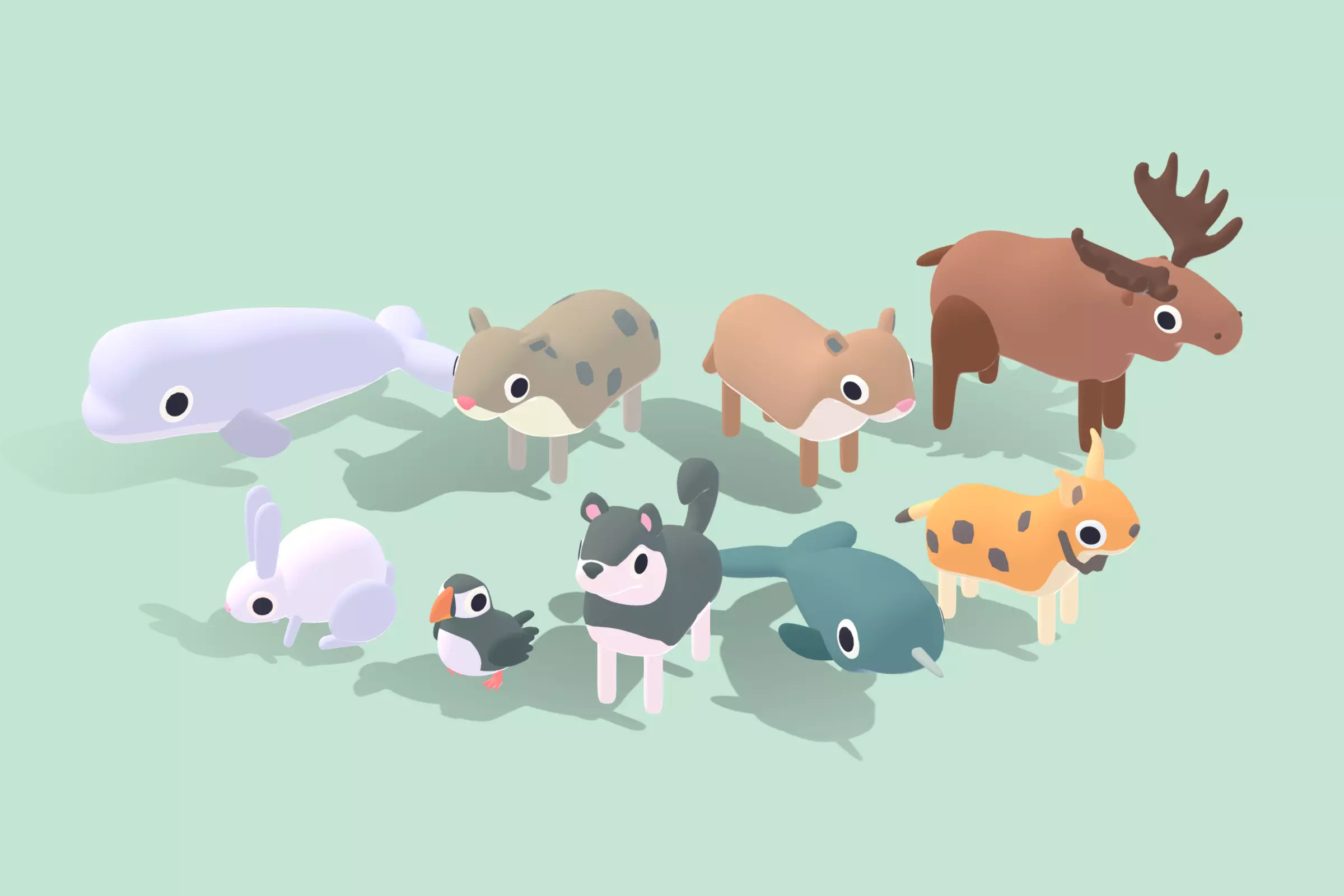 Quirky Series - Arctic Animals Vol 2 Low-poly 3D model_0